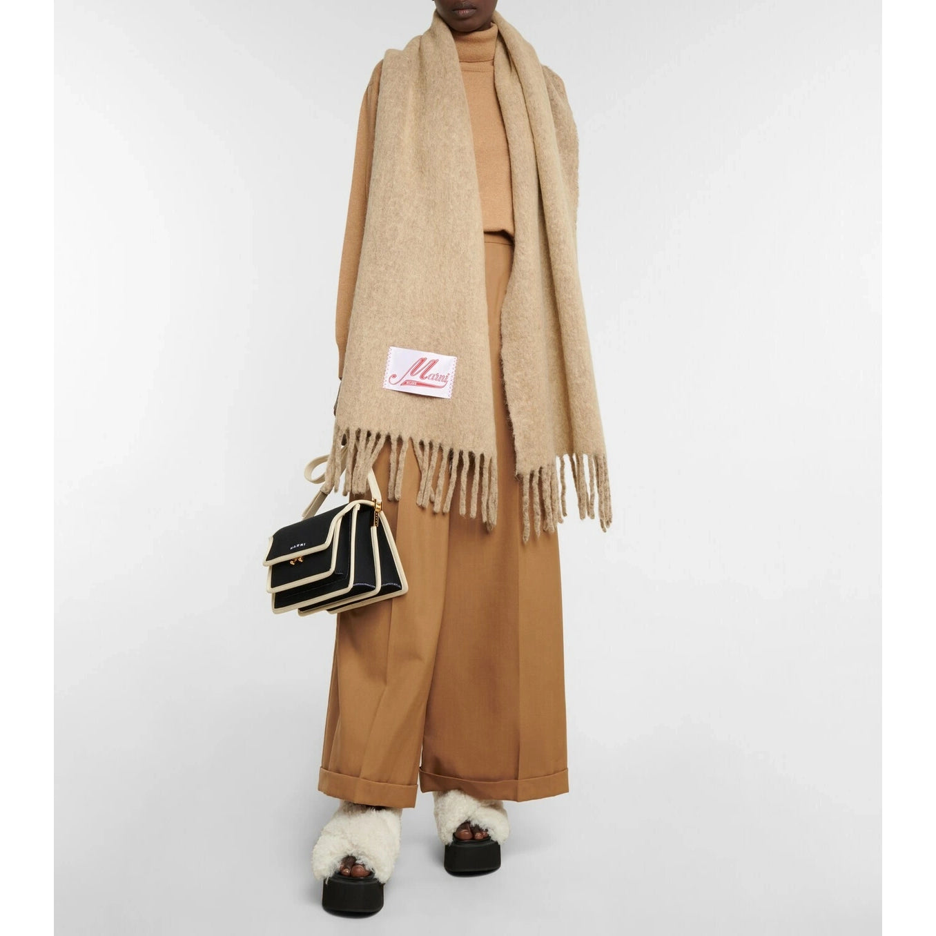 Marni Alpaca wool-blend scarf in "Earth of Siena"