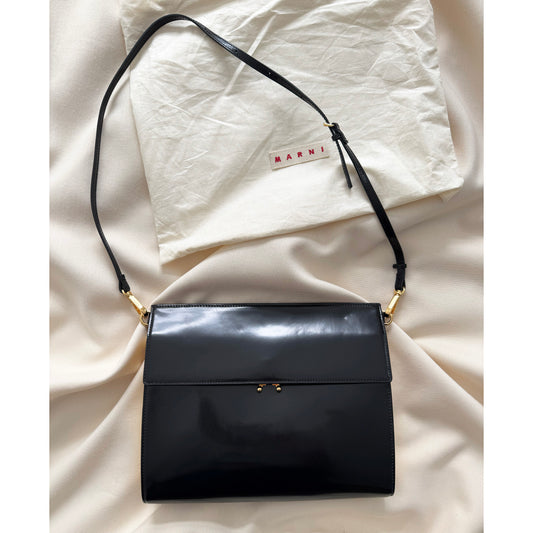 Marni Trunk Shoulder Bag with Gold Metal Frame