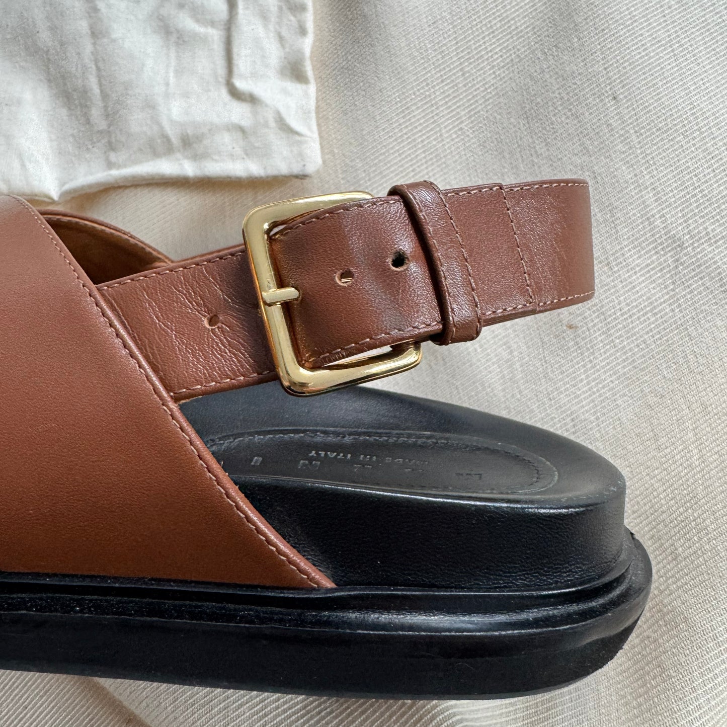 Marni Fussbett Sandals in Brown, size 41