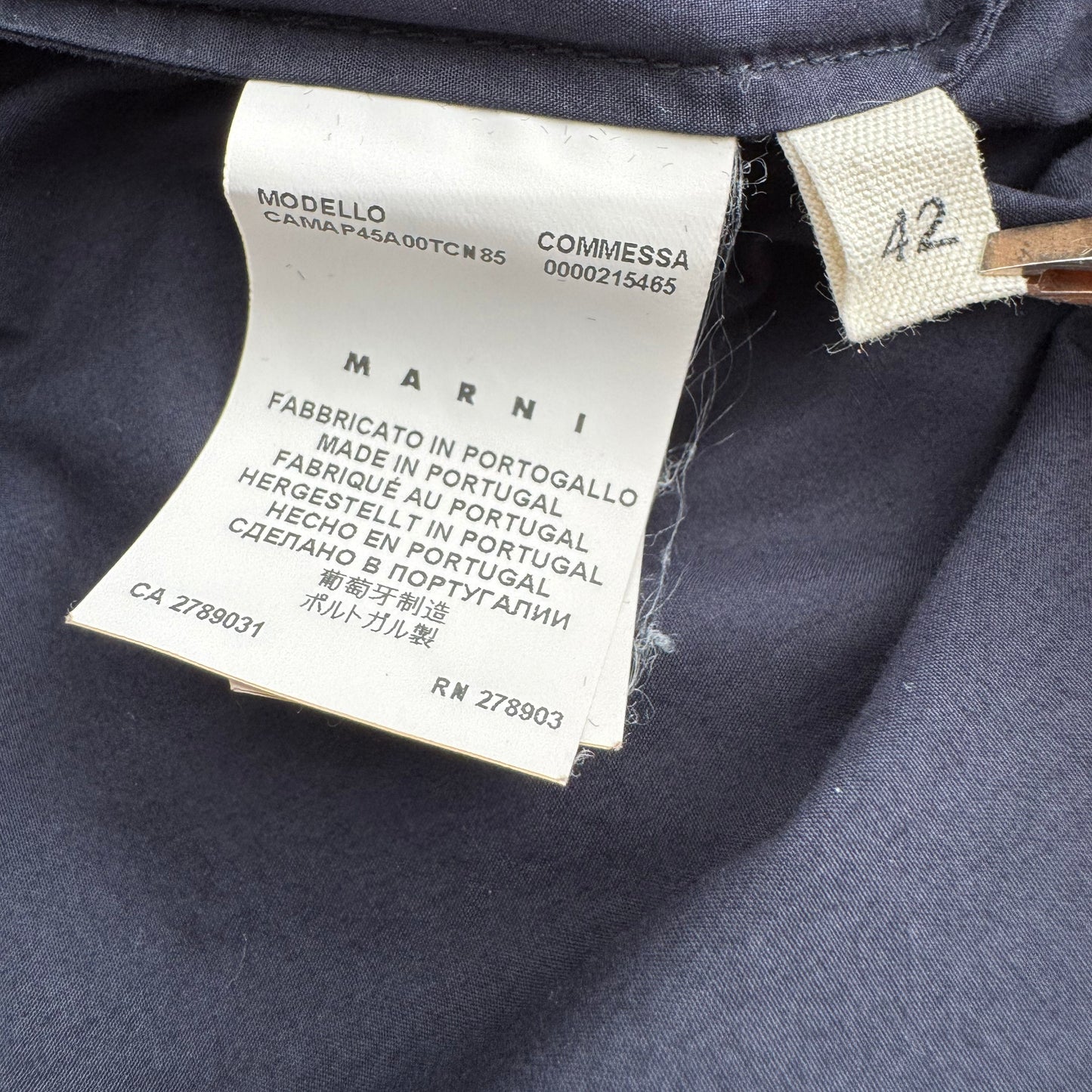 Marni Cotton Top w Side Zips in Navy, size 42IT (Fits like a 4/6)