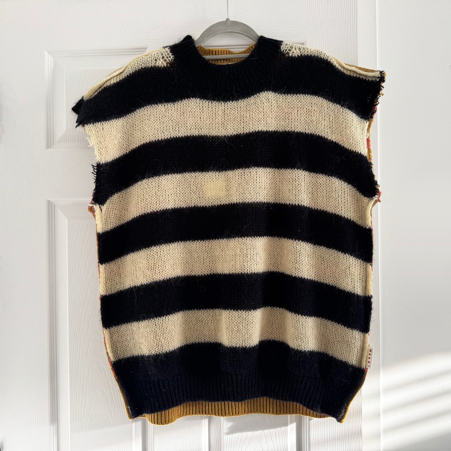 Mens Marni Striped Knit Vest, size 54 (fits like a mens large, womens L/XL)