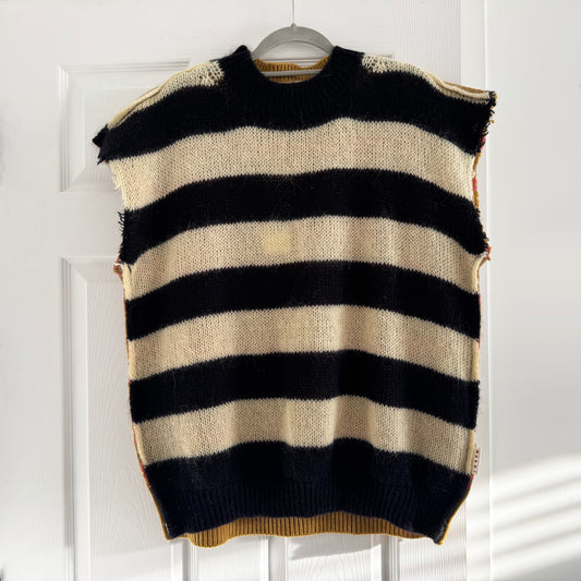 Mens Marni Striped Knit Vest, size 54 (fits like a mens large, womens L/XL)