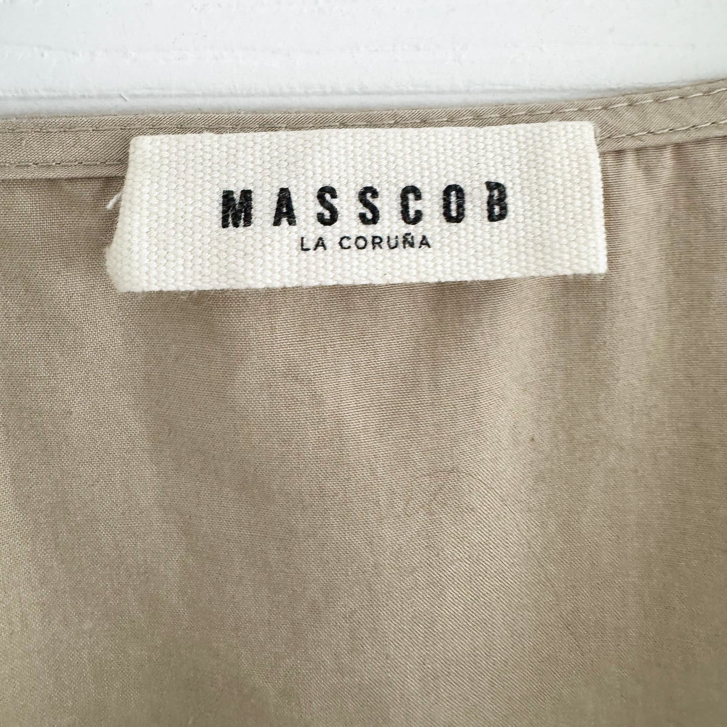 Masscob Puff Sleeve Jumpsuit in Beige, size 36 (fits 2/4)
