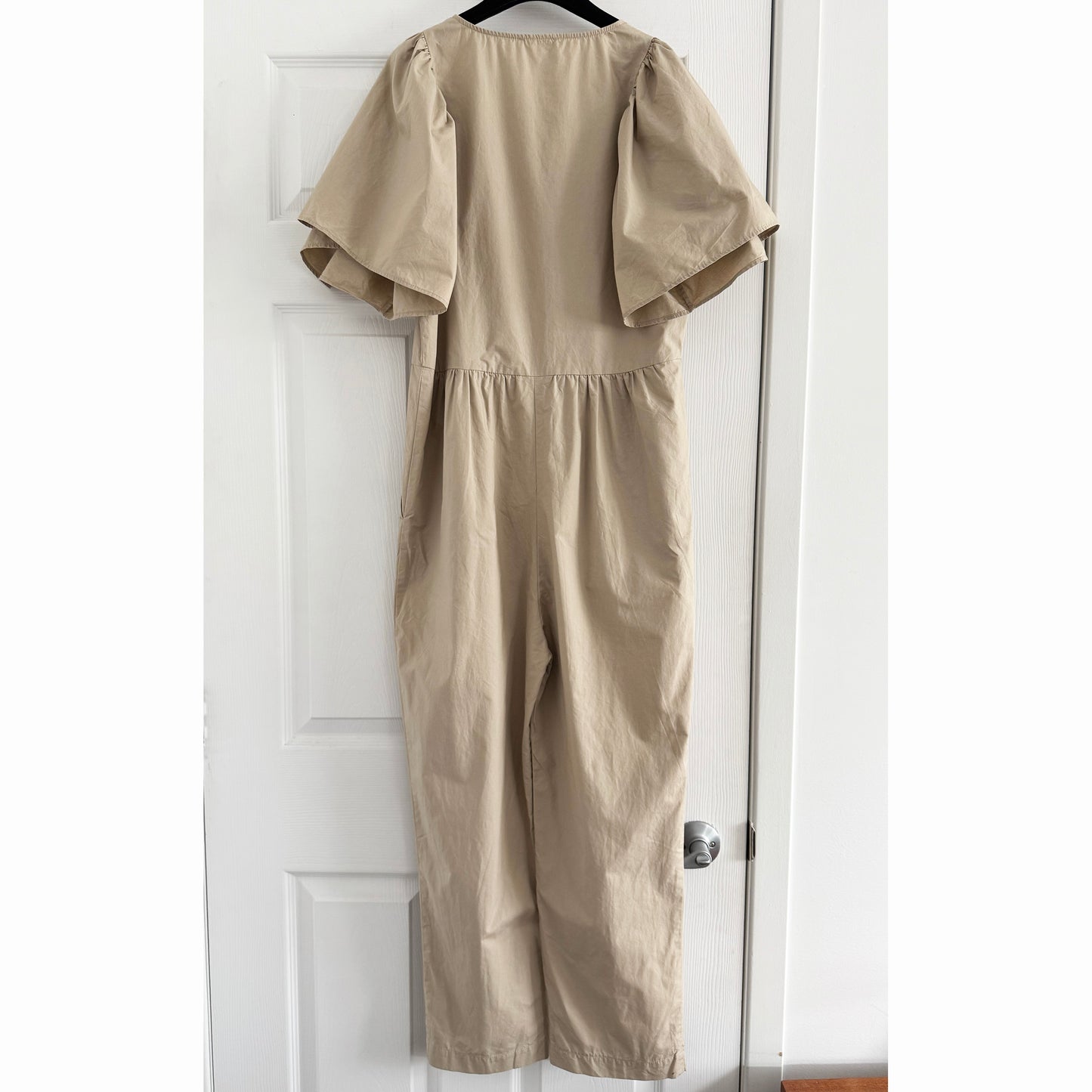 Masscob Puff Sleeve Jumpsuit in Beige, size 36 (fits 2/4)