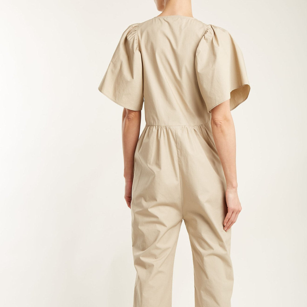 Masscob Puff Sleeve Jumpsuit in Beige, size 36 (fits 2/4)