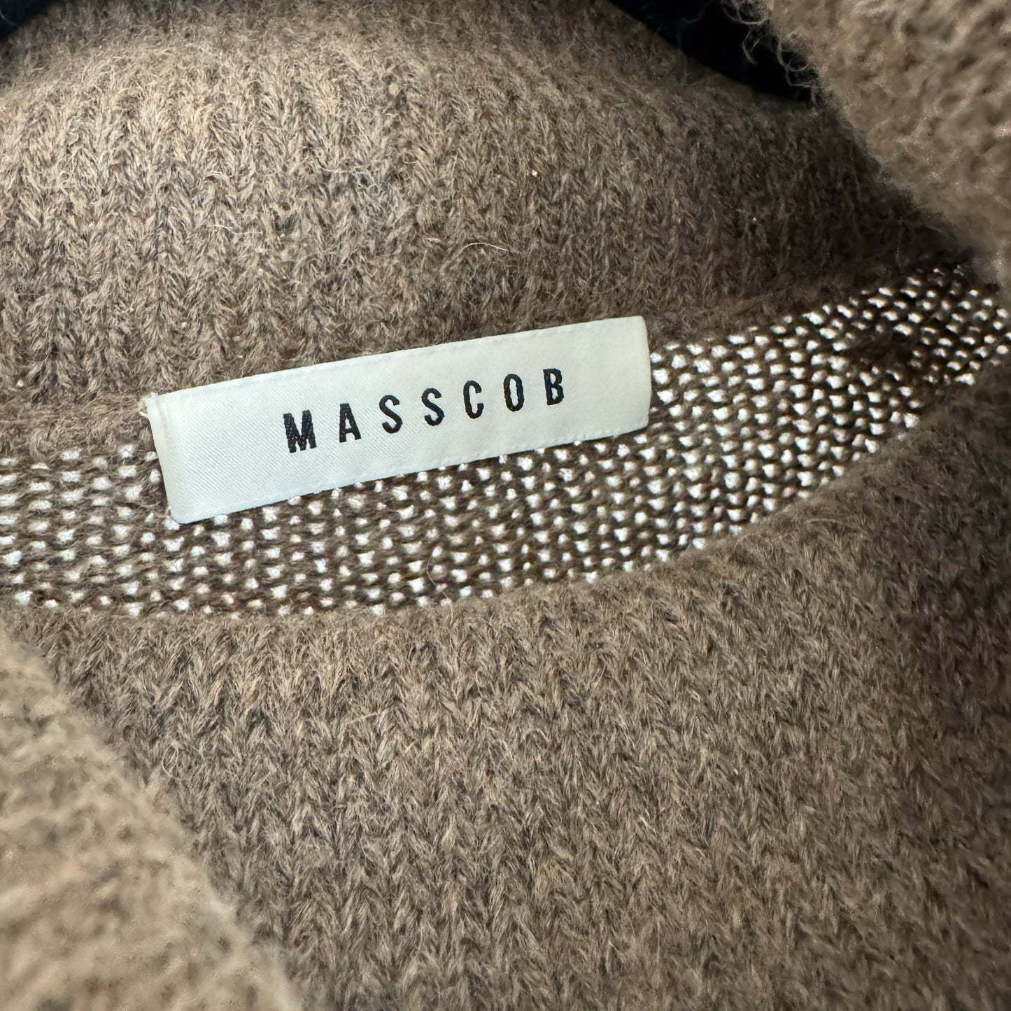 Masscob "Augusta" Funnel Neck Sweater in Brown, size Small