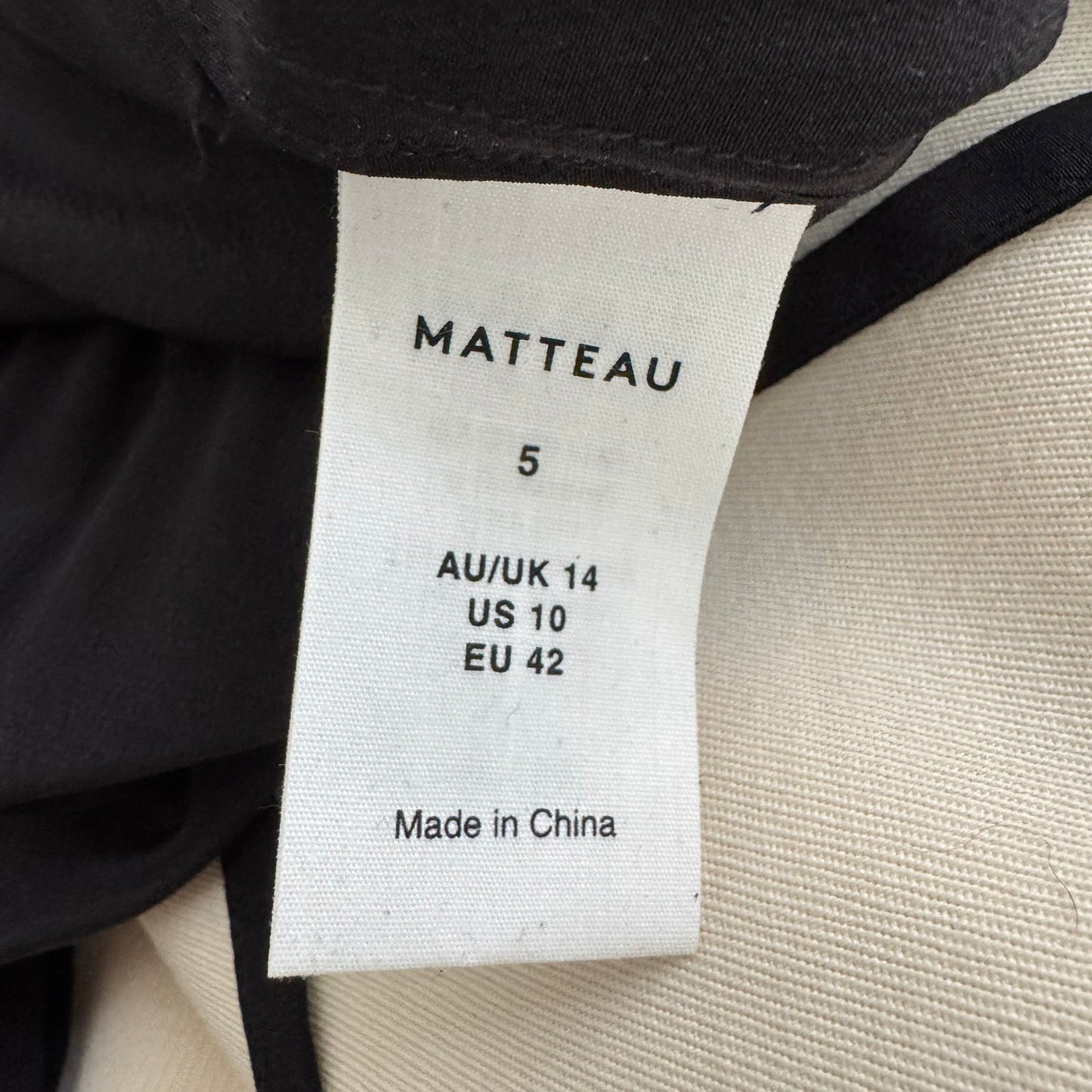 Matteau Wide Leg Silk Pants in Black, size "5" (L-Xl)