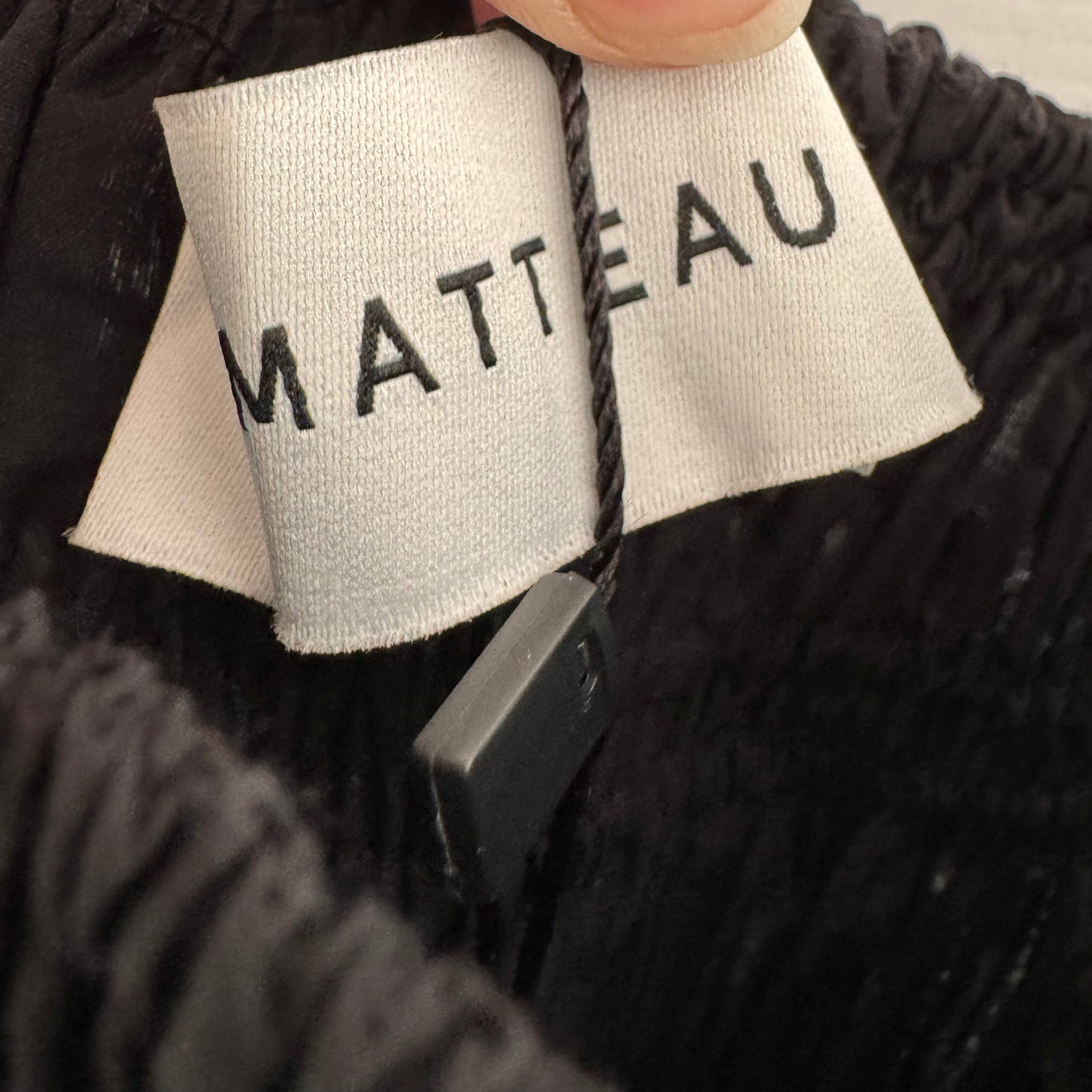 Matteau Shirred Sundress in Black Voile, size "5" (size large)