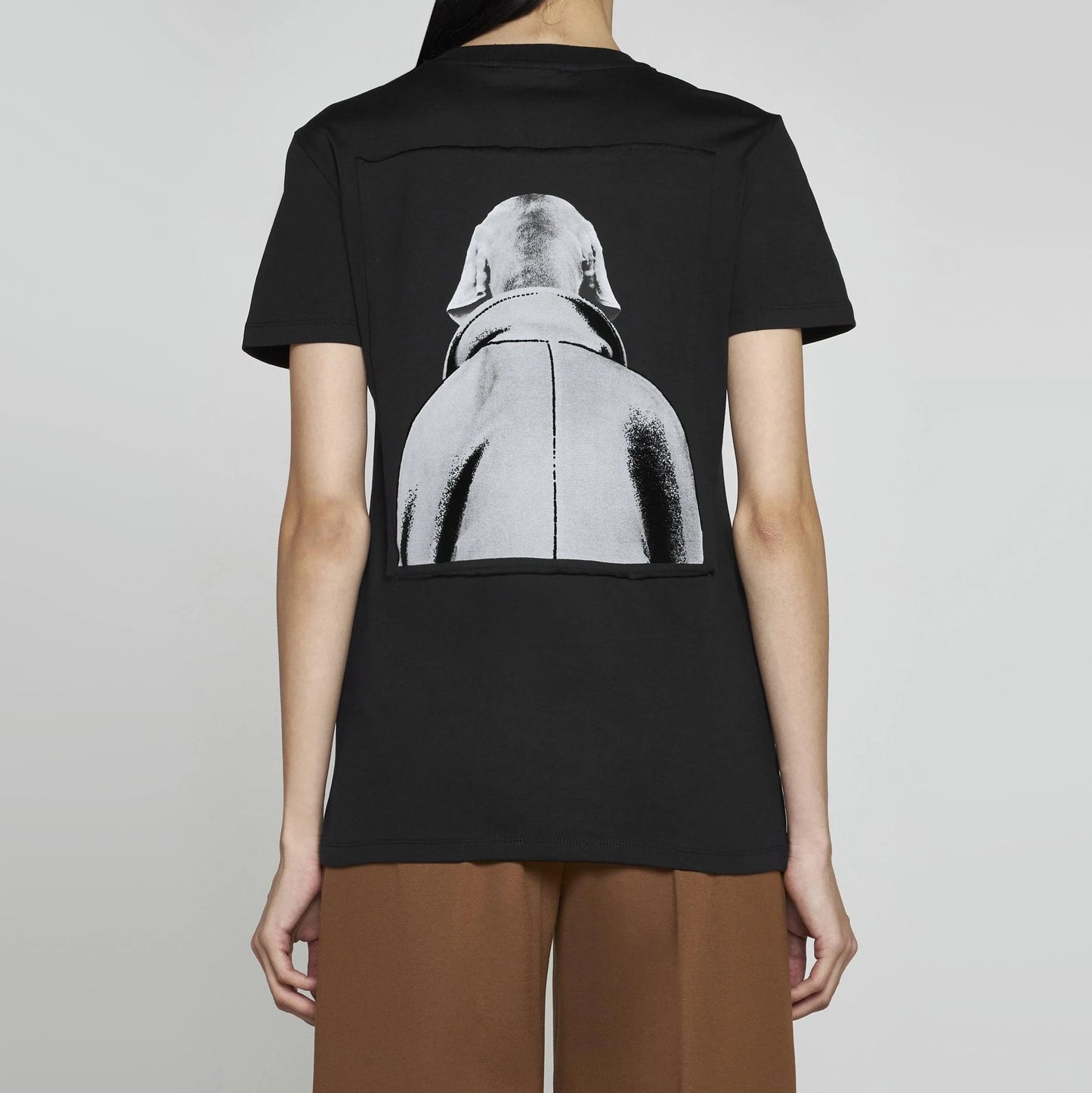 Max Mara Dog Print Tee with Strass Detailing in Black, size Small