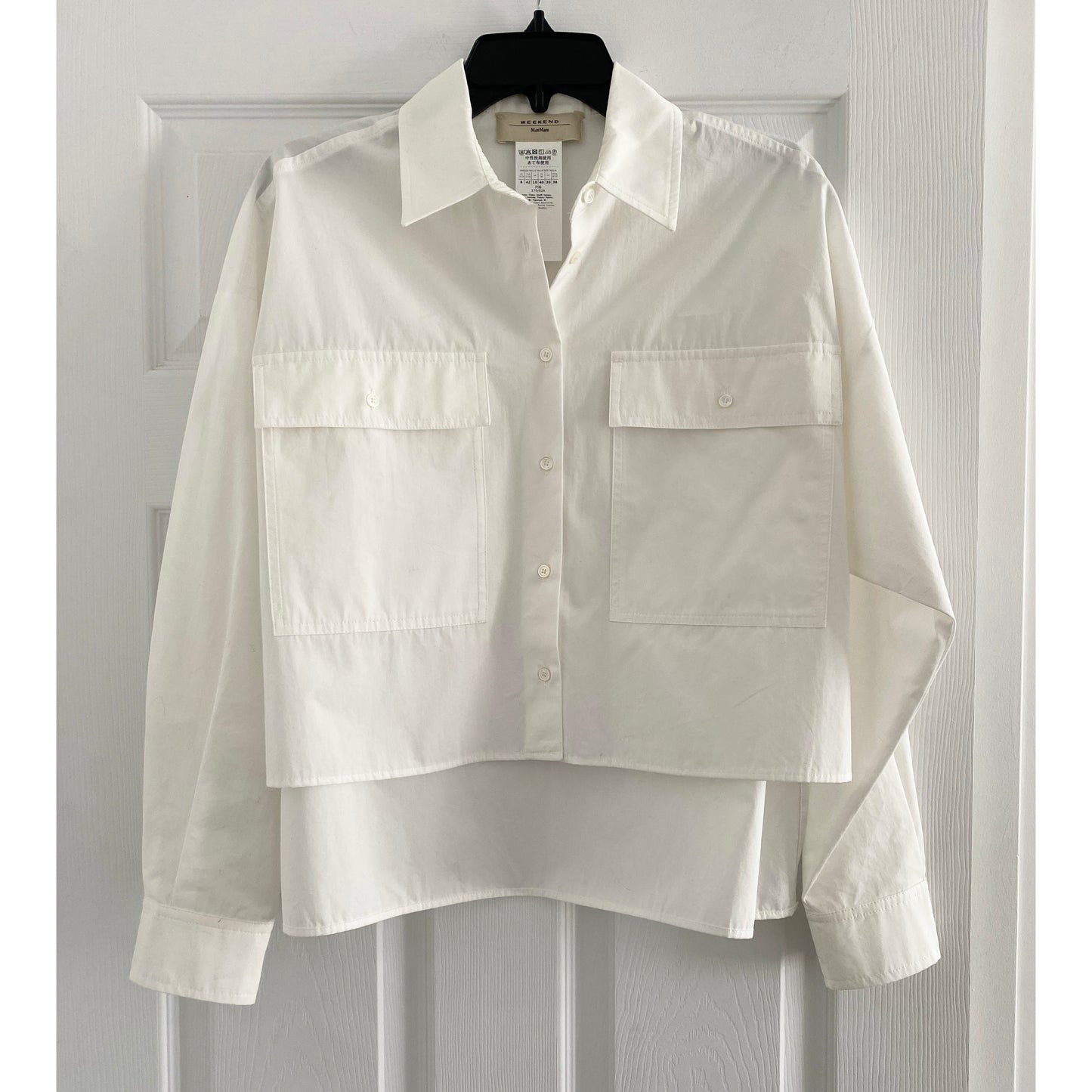 Weekend Max Mara "Carter" Shirt in White, size 8US