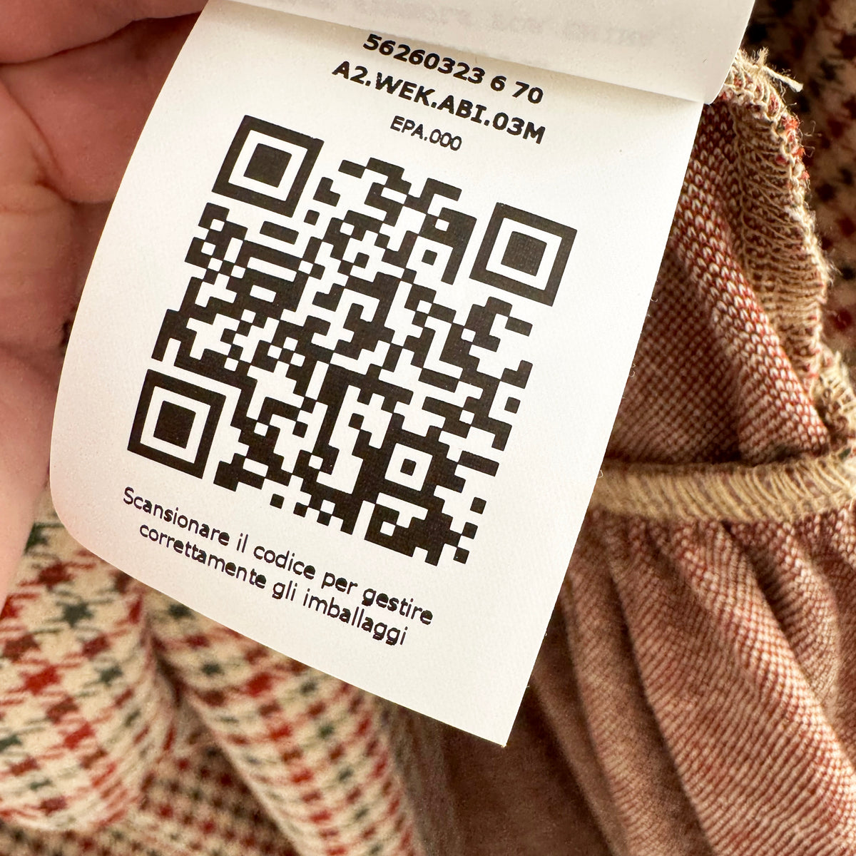 Weekend Max Mara Checked Dress in Beige, size Large