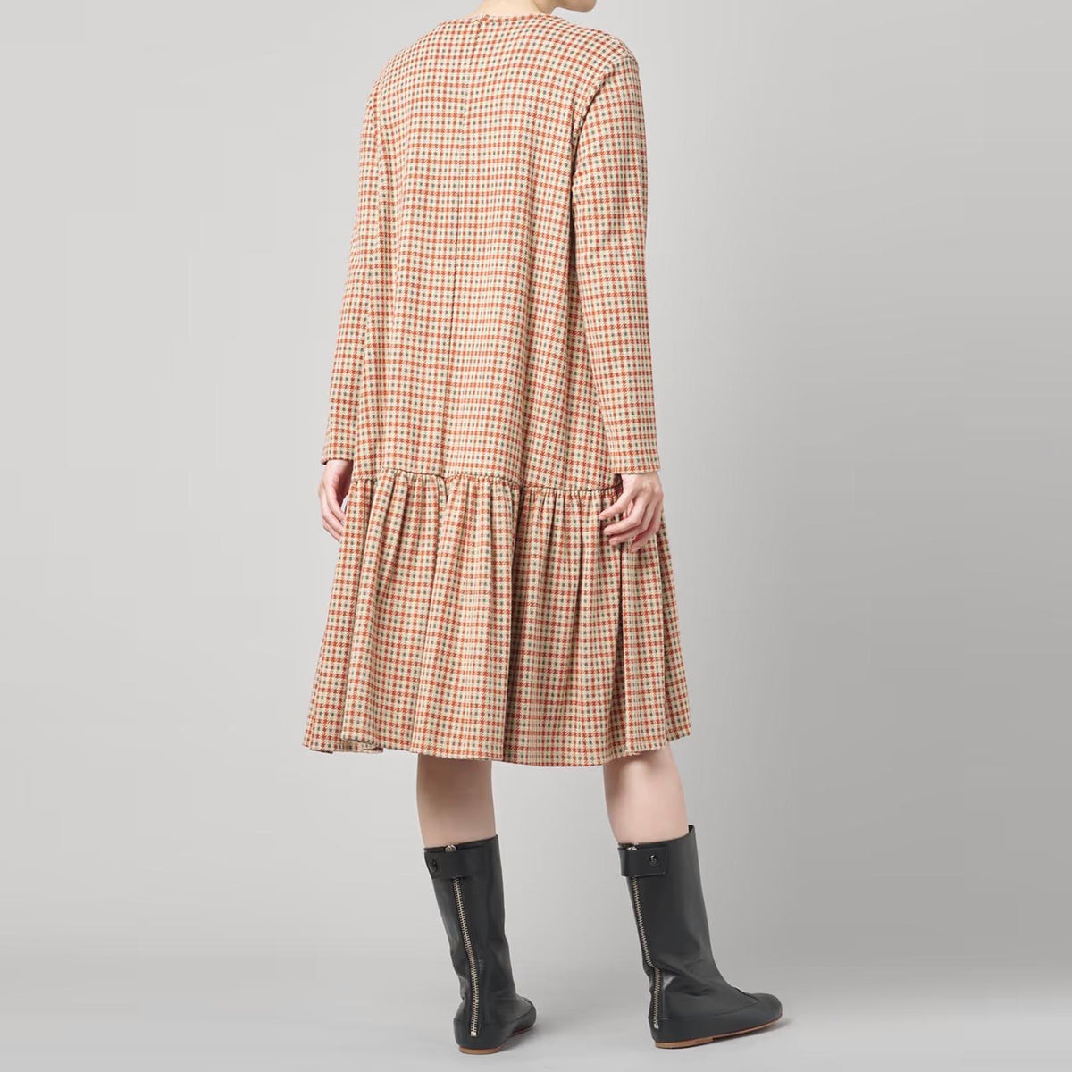 Weekend Max Mara Checked Dress in Beige, size Large