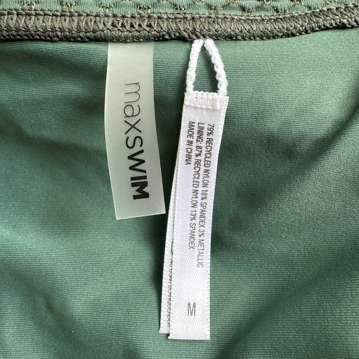 MaxSwim Green Bikini Size 34DD Top/Size Medium Bottom
