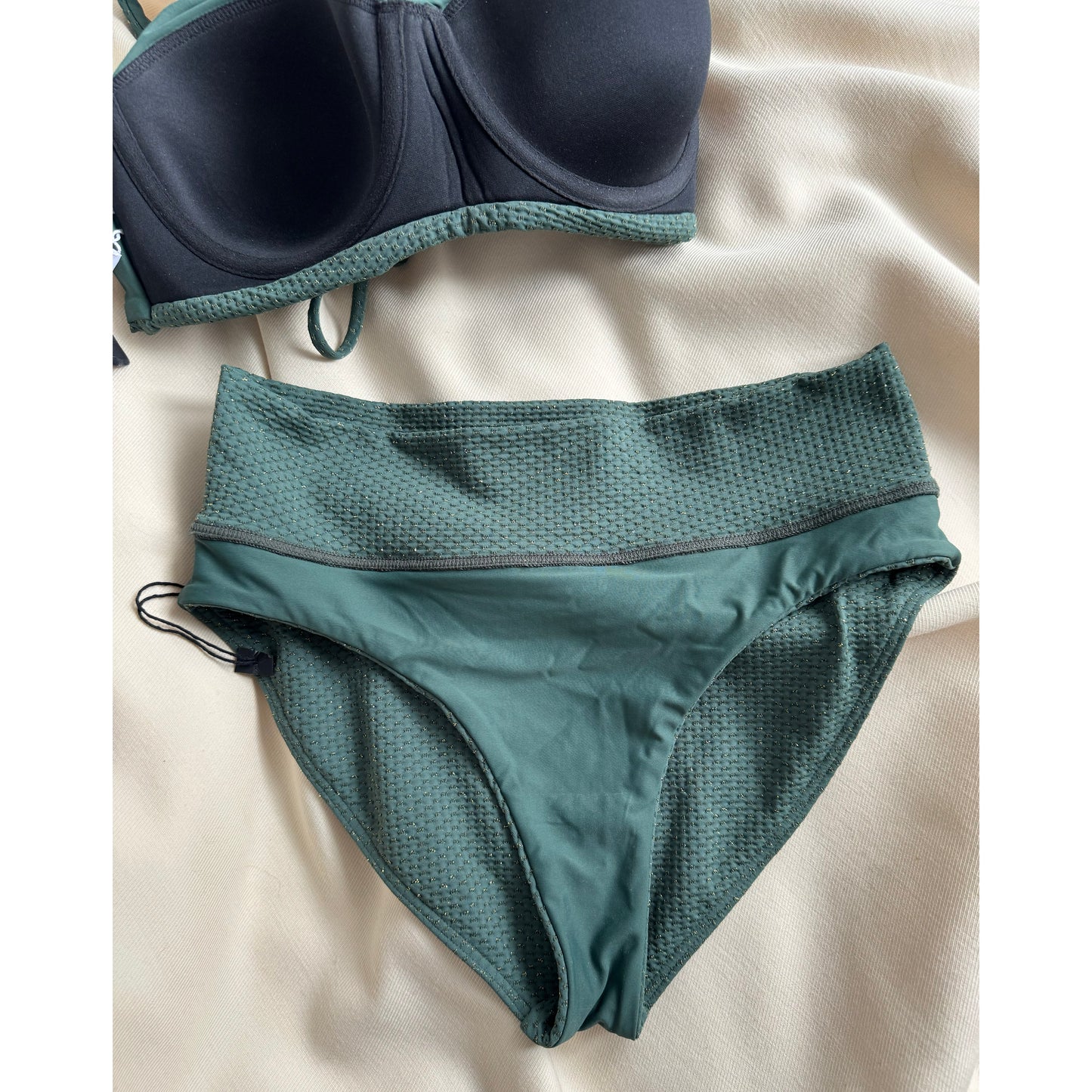 MaxSwim Green Bikini Size 34DD Top/Size Medium Bottom