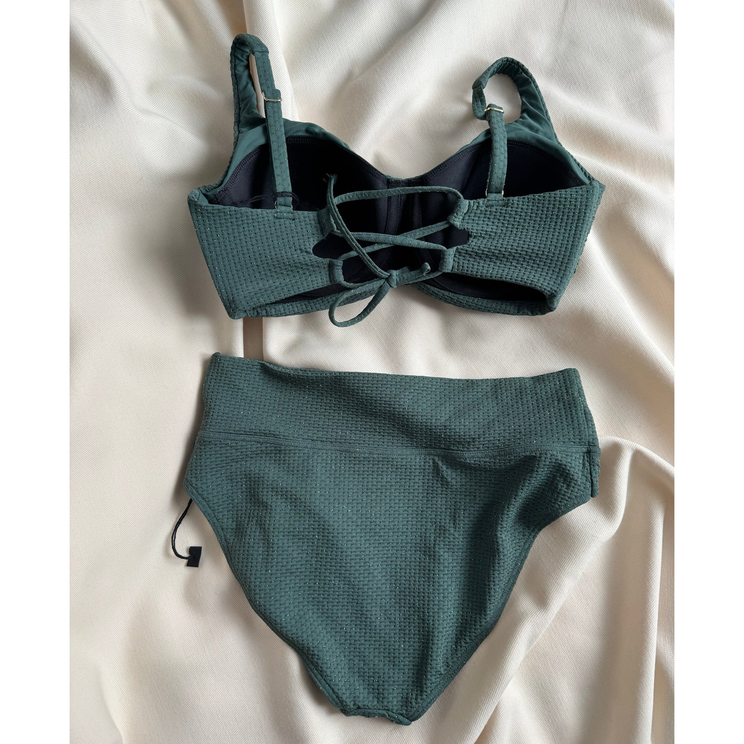 MaxSwim Green Bikini Size 34DD Top/Size Medium Bottom
