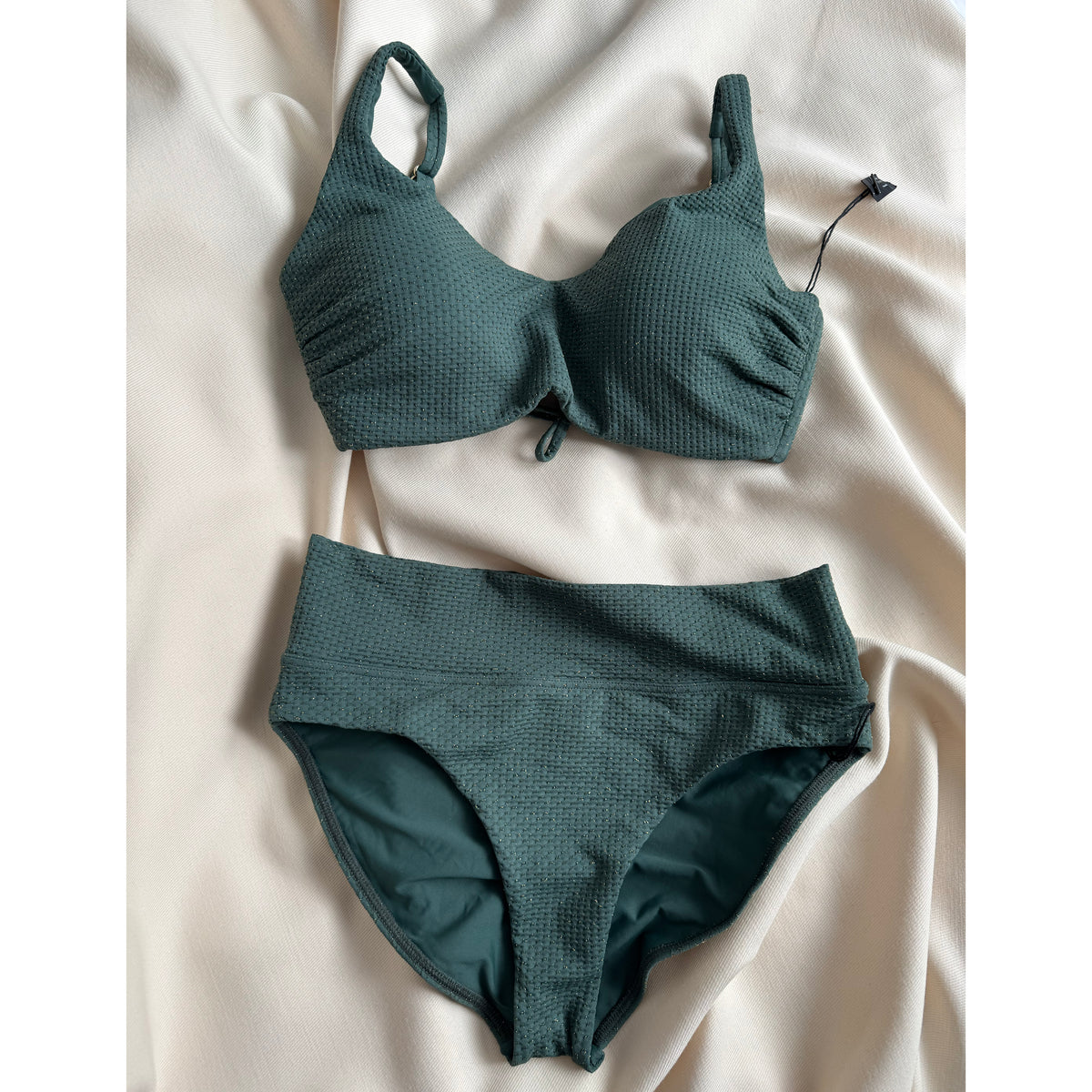 MaxSwim Green Bikini Size 34DD Top/Size Medium Bottom