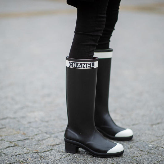 Chanel Cap Toe Rain Boots, size 39