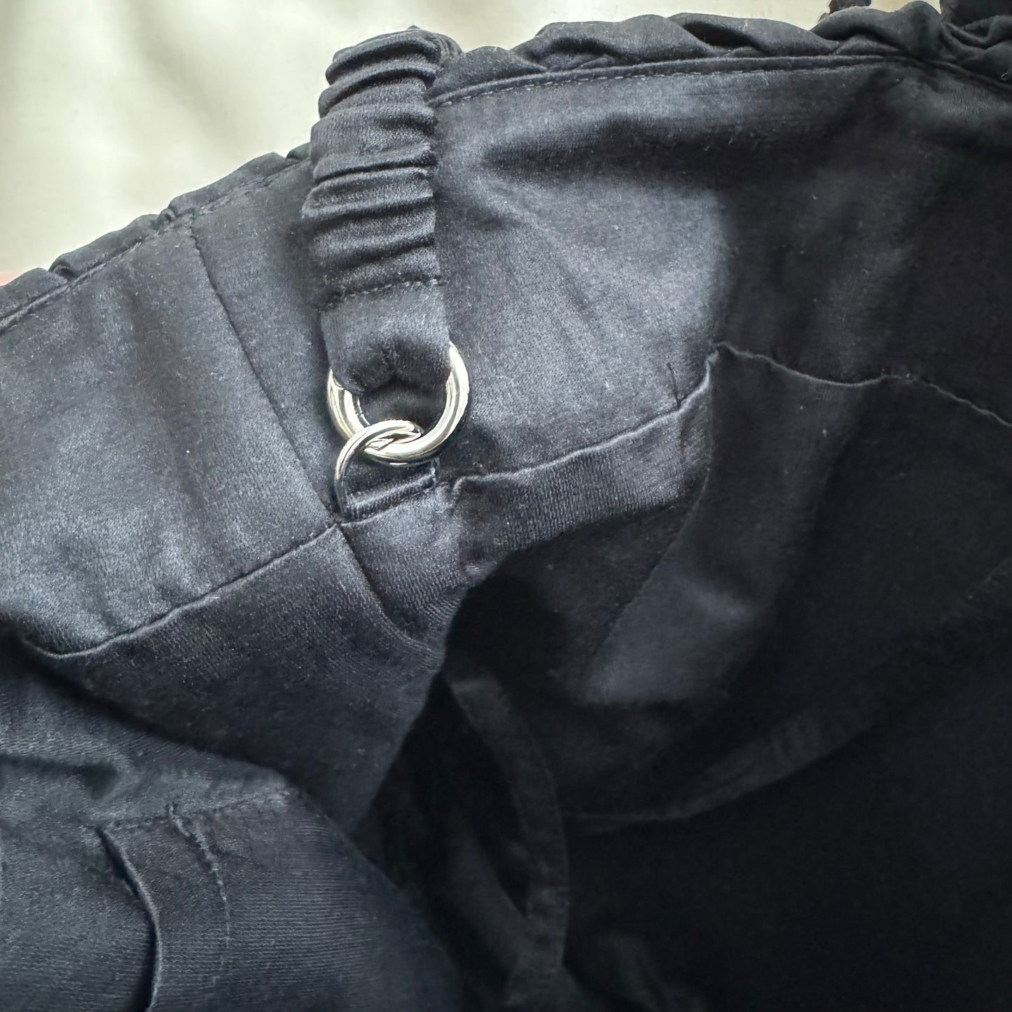 Merlette "Asha Mini" Gathered Silk/Cotton Bag in Black
