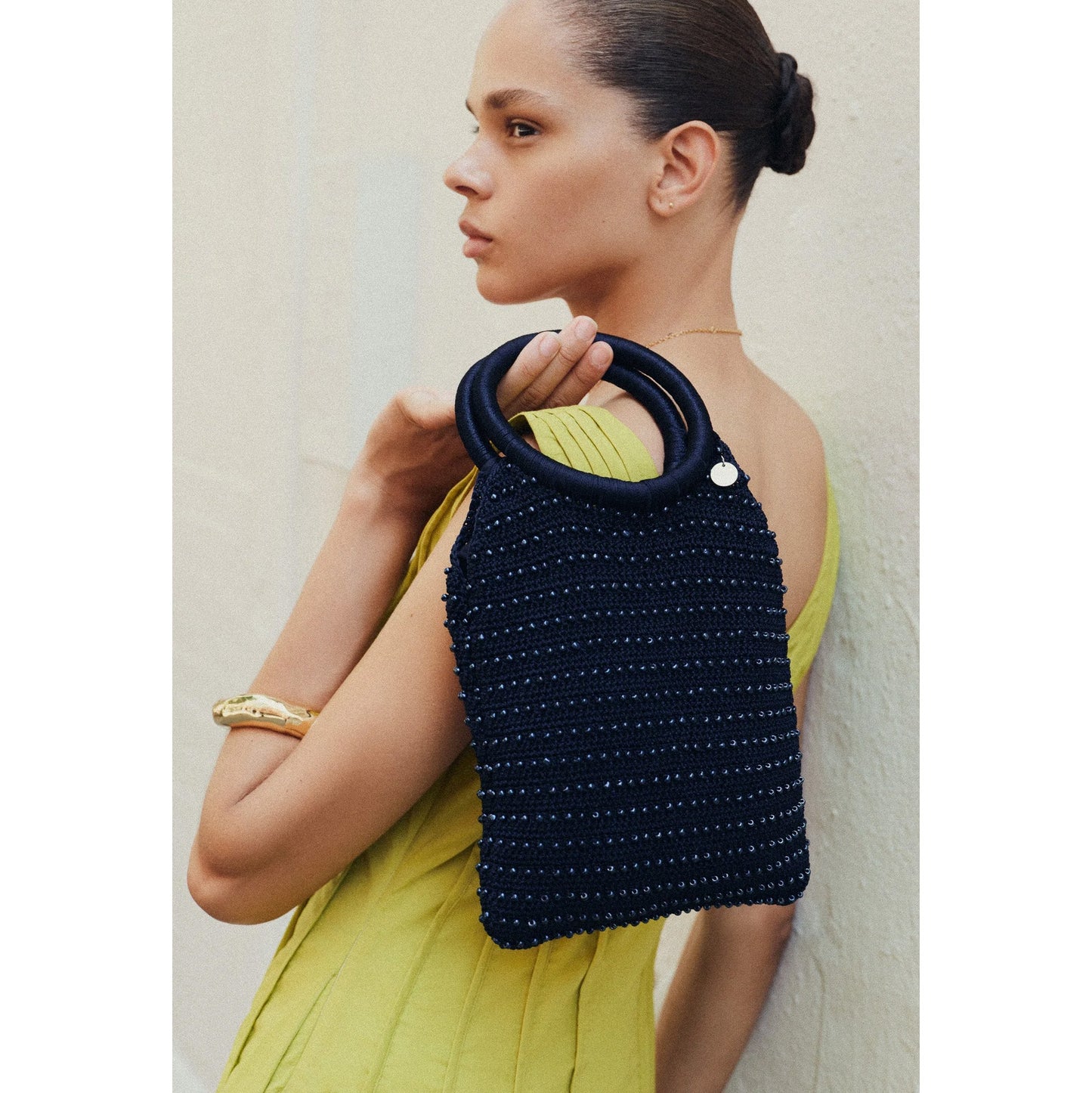 Merlette "Maris" Beaded Bag in Navy