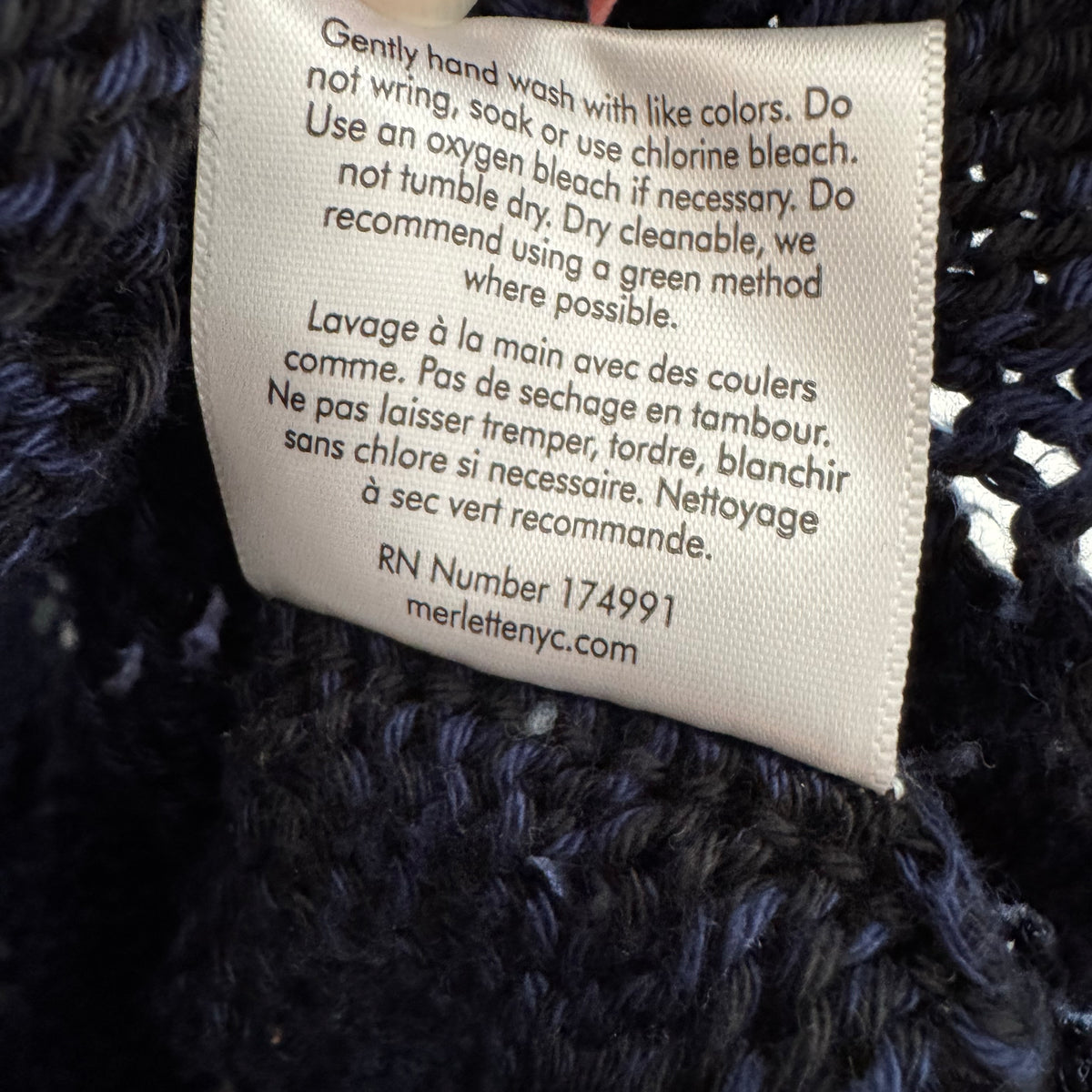 Merlette "Haydee" Cardigan in Navy/Black, size Medium
