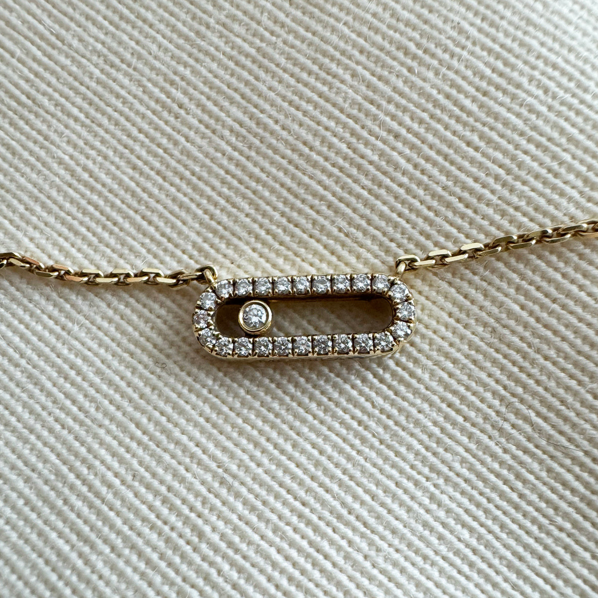 MESSIKA "Move Uno" 18K Yellow Gold Pavé Necklace With Diamonds