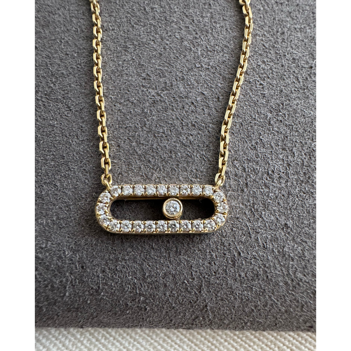 MESSIKA "Move Uno" 18K Yellow Gold Pavé Necklace With Diamonds