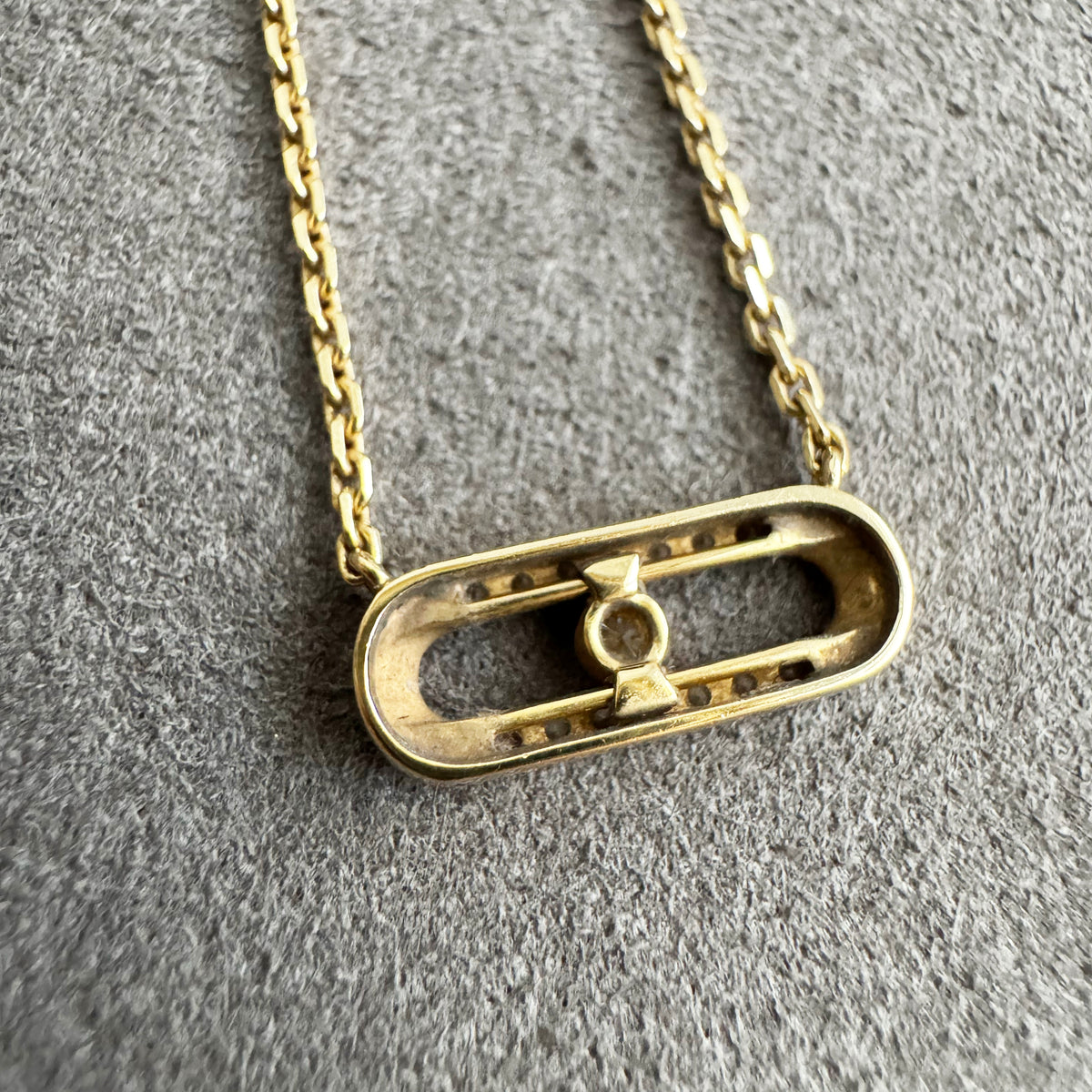 MESSIKA "Move Uno" 18K Yellow Gold Pavé Necklace With Diamonds