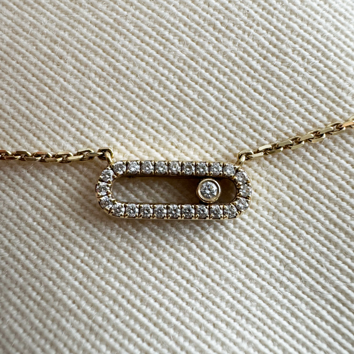 MESSIKA "Move Uno" 18K Yellow Gold Pavé Necklace With Diamonds