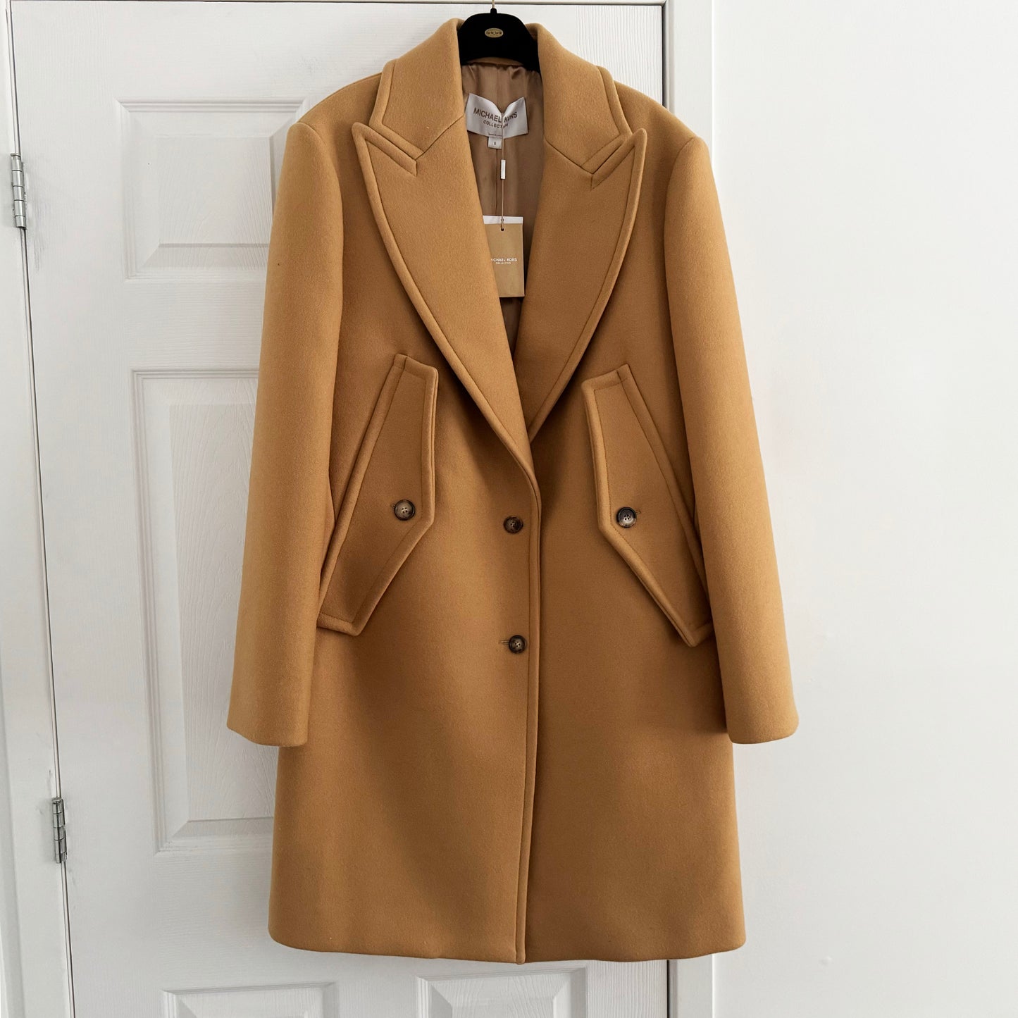 Michael Kors Wool Coat in Camel, Size 8