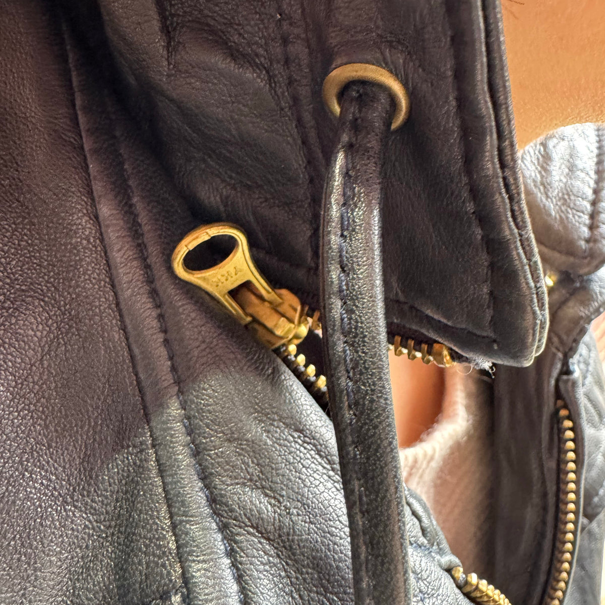 Mike & Chris Hooded Leather Jacket, size Medium (fits like size small)