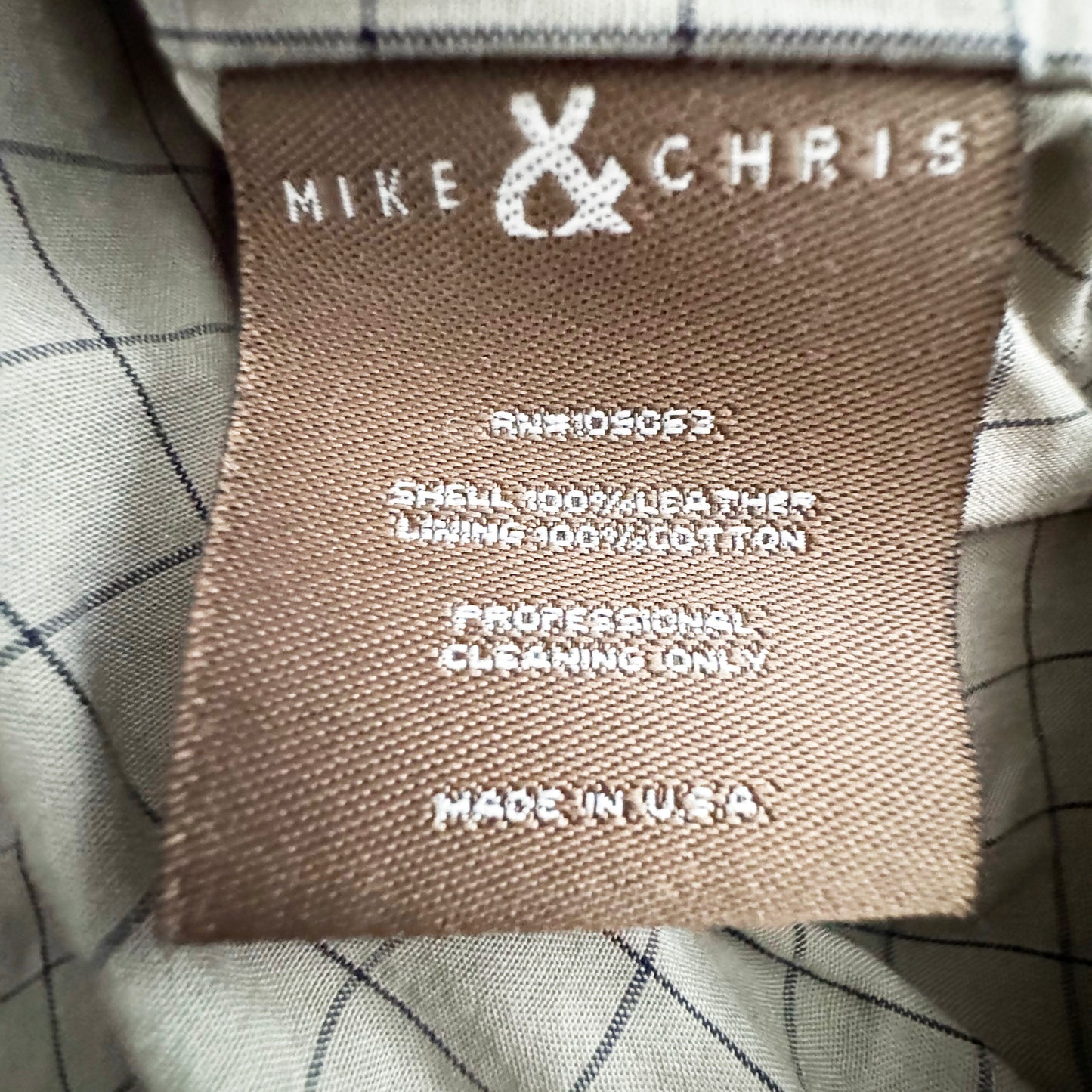 Mike & Chris Hooded Leather Bomber Jacket, size Medium (fits S/M)