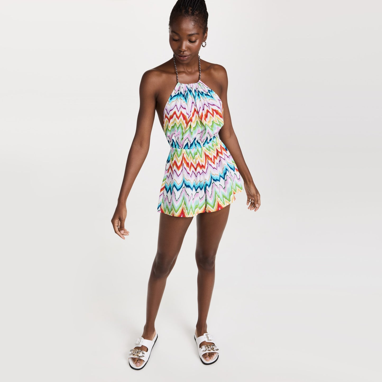 Missoni Sleeveless Jumpsuit Cover Up in Chevron Multicolour, size 42IT (fits size 0-4)