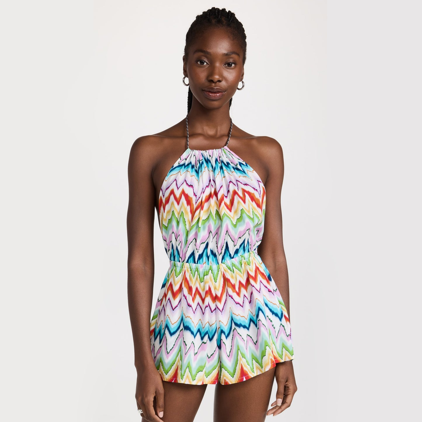 Missoni Sleeveless Jumpsuit Cover Up in Chevron Multicolour, size 42IT (fits size 0-4)