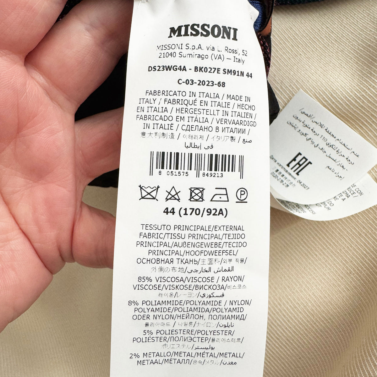Missoni Sequined Striped Gown, size 44