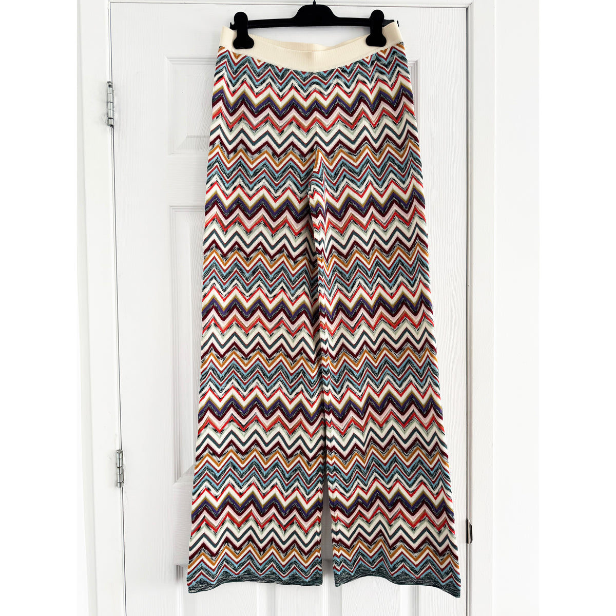 Missoni Zig Zag Knit Pants in Multicolour, size 48IT