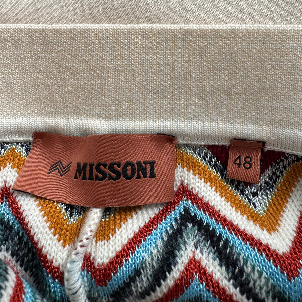 Missoni Zig Zag Knit Pants in Multicolour, size 48IT