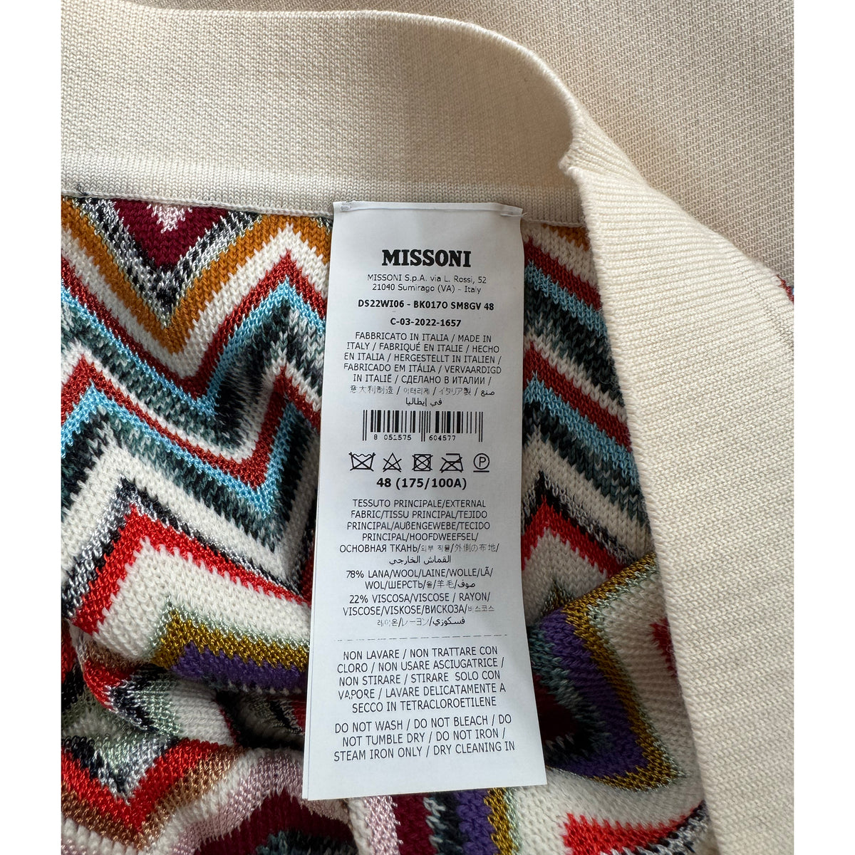 Missoni Zig Zag Knit Pants in Multicolour, size 48IT