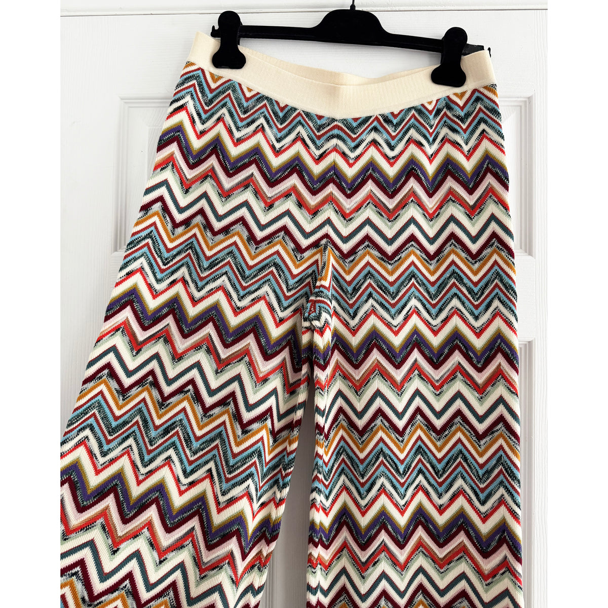 Missoni Zig Zag Knit Pants in Multicolour, size 48IT
