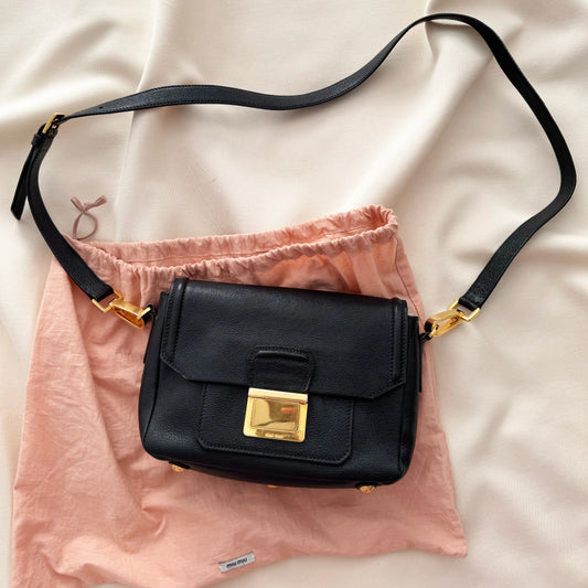 Miu Miu "Madras" Crossbody Bag in Black