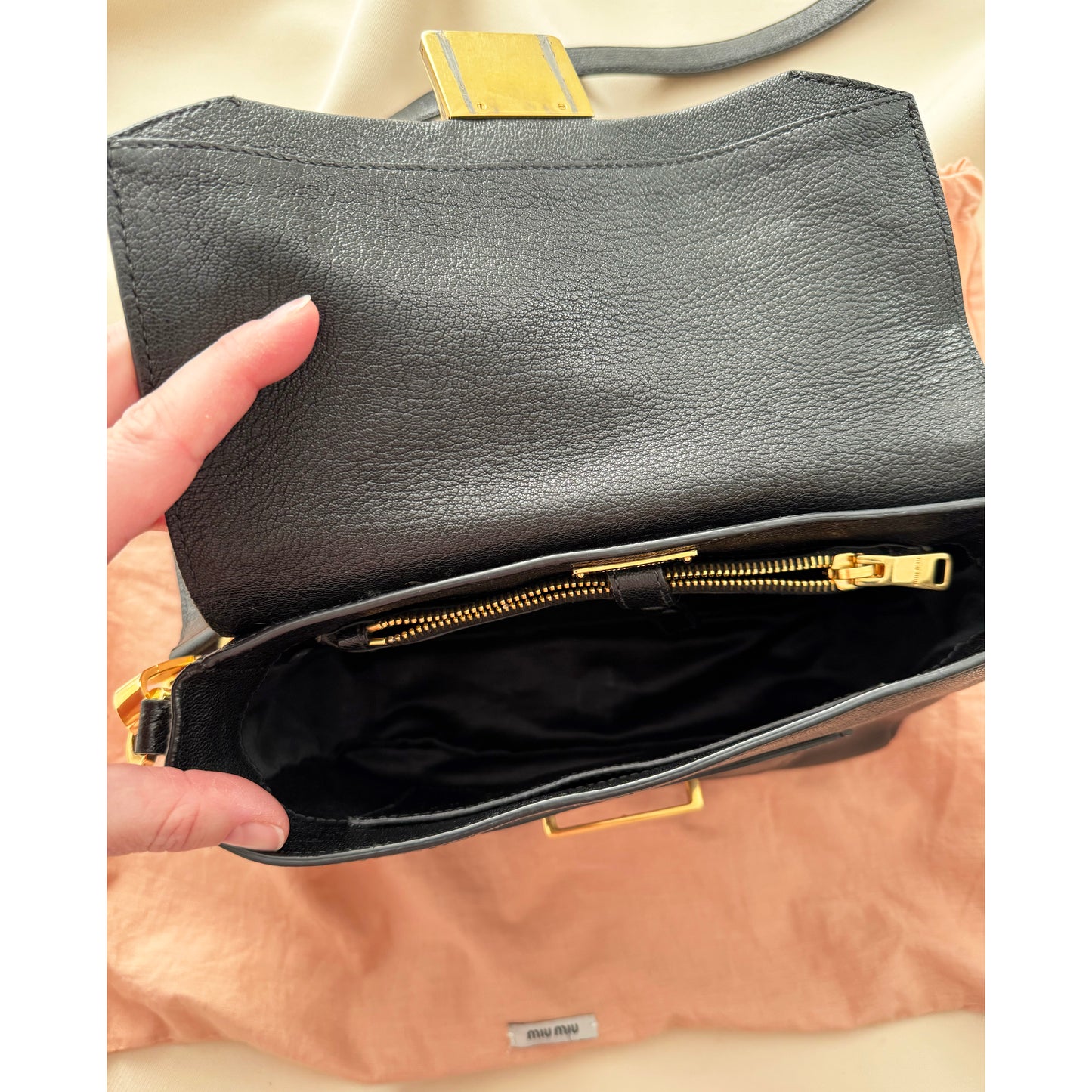 Miu Miu "Madras" Crossbody Bag in Black