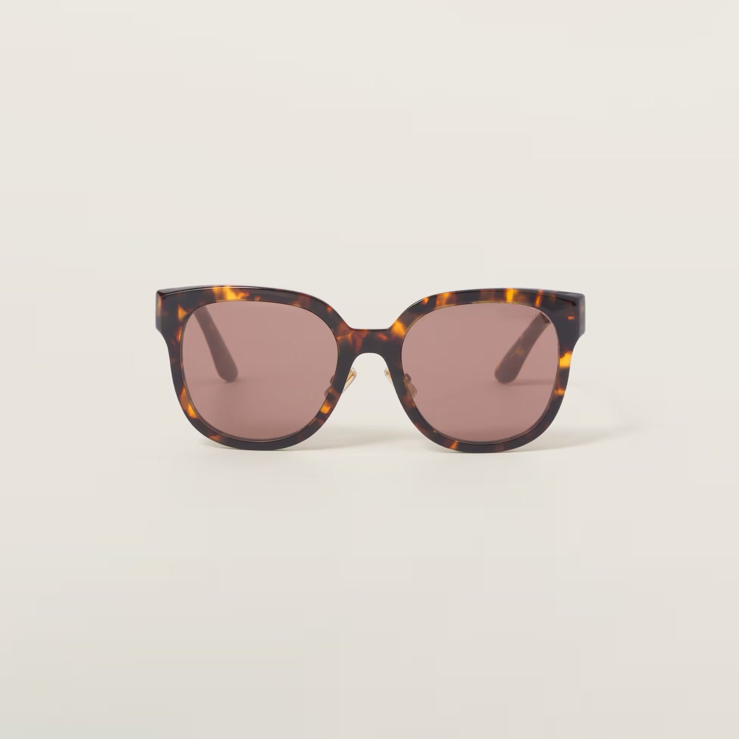 Miu Miu "01Z" Logo Sunglasses in Brown Tortoise