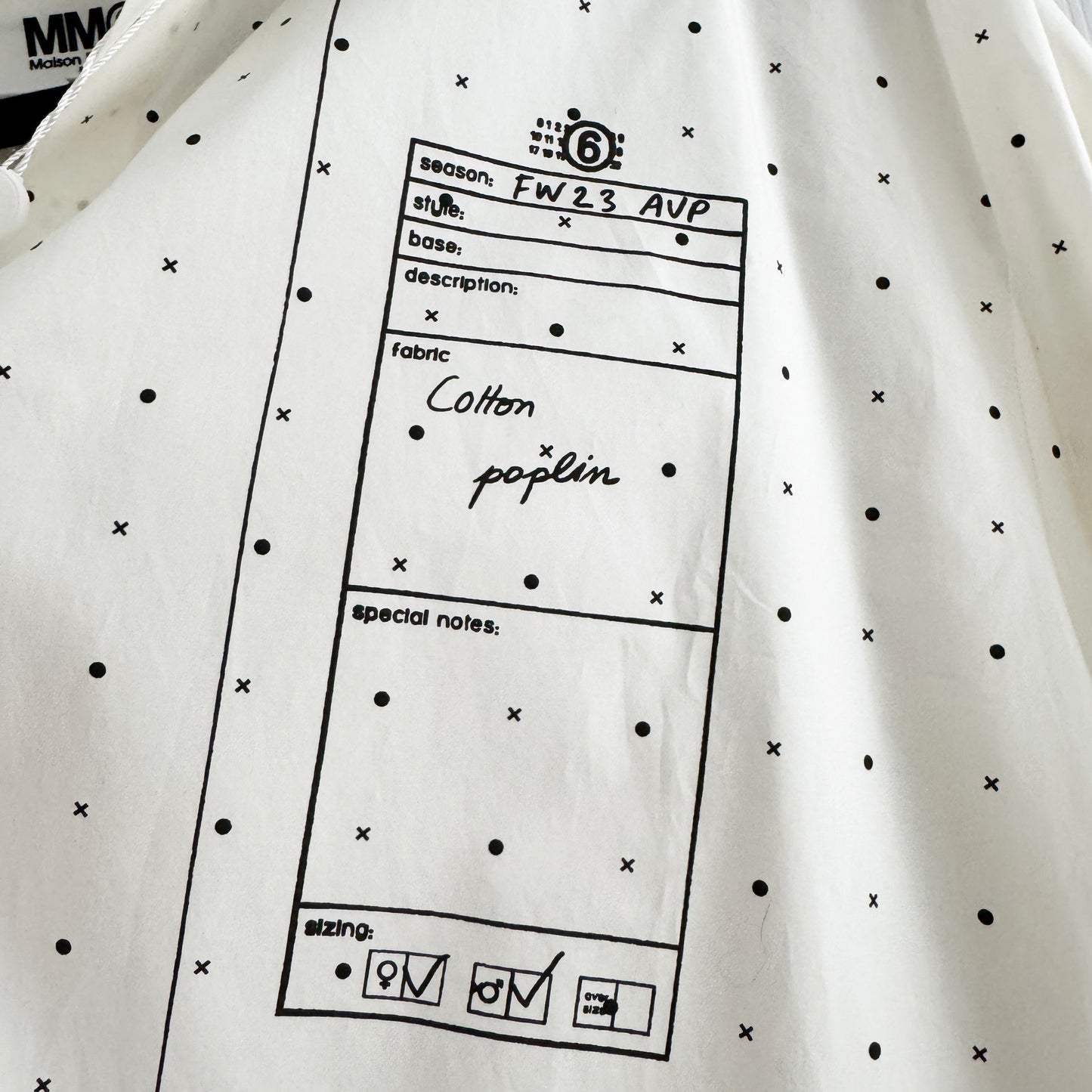 MM6 Oversize Poplin Shirt in Ivory, size 42 (size Large)