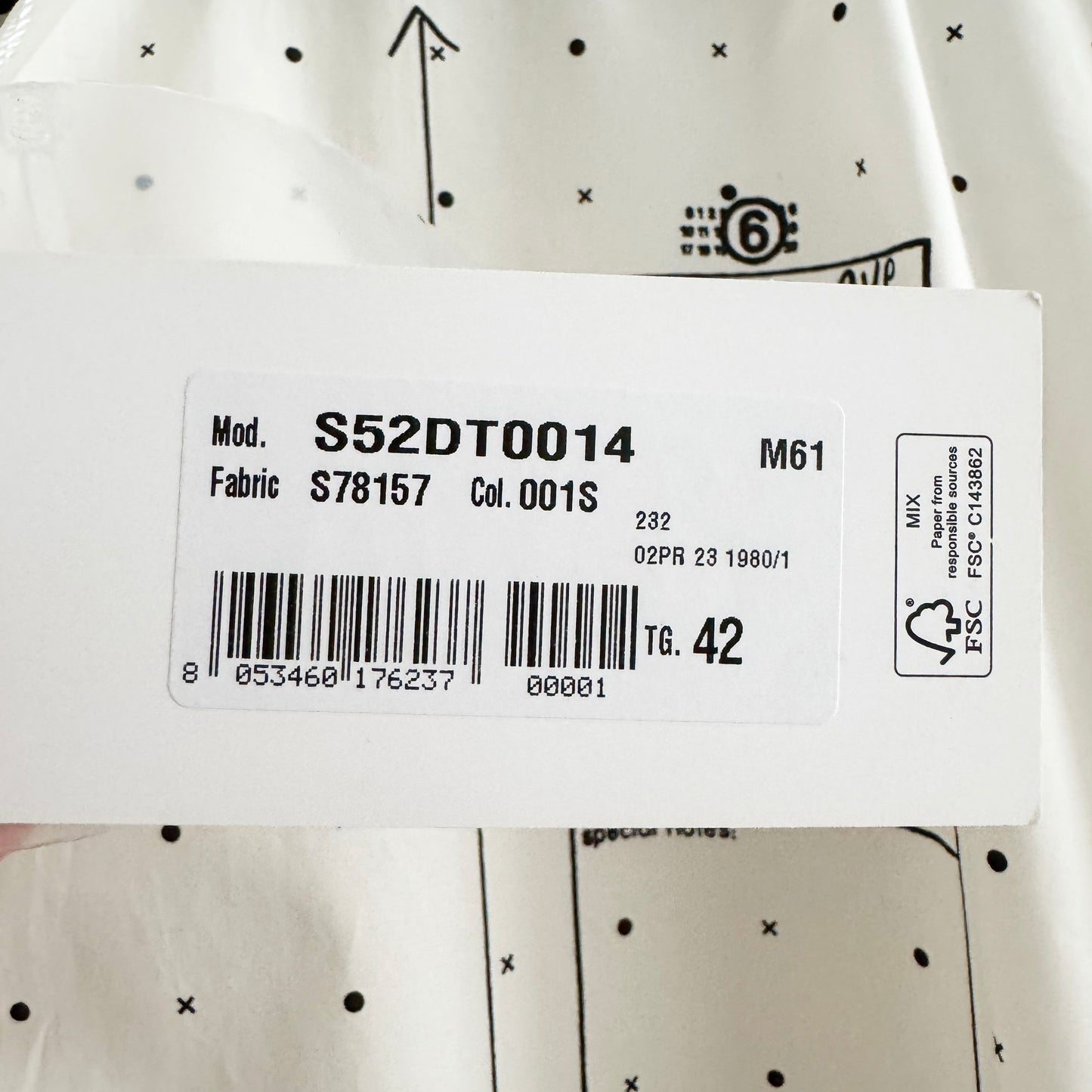 MM6 Oversize Poplin Shirt in Ivory, size 42 (size Large)