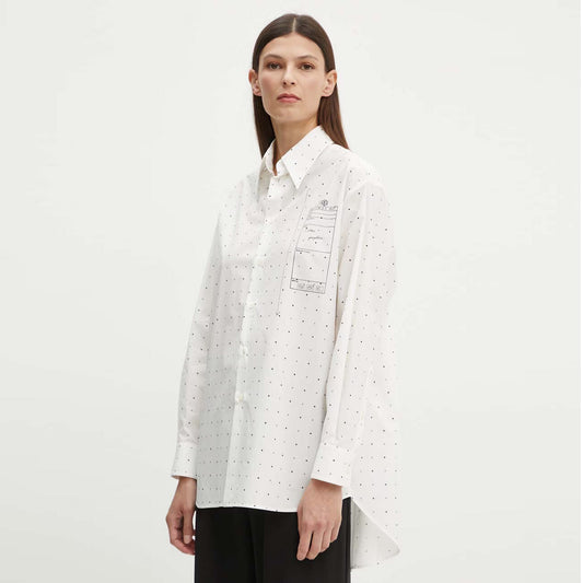 MM6 Oversize Poplin Shirt in Ivory, size 42 (size Large)