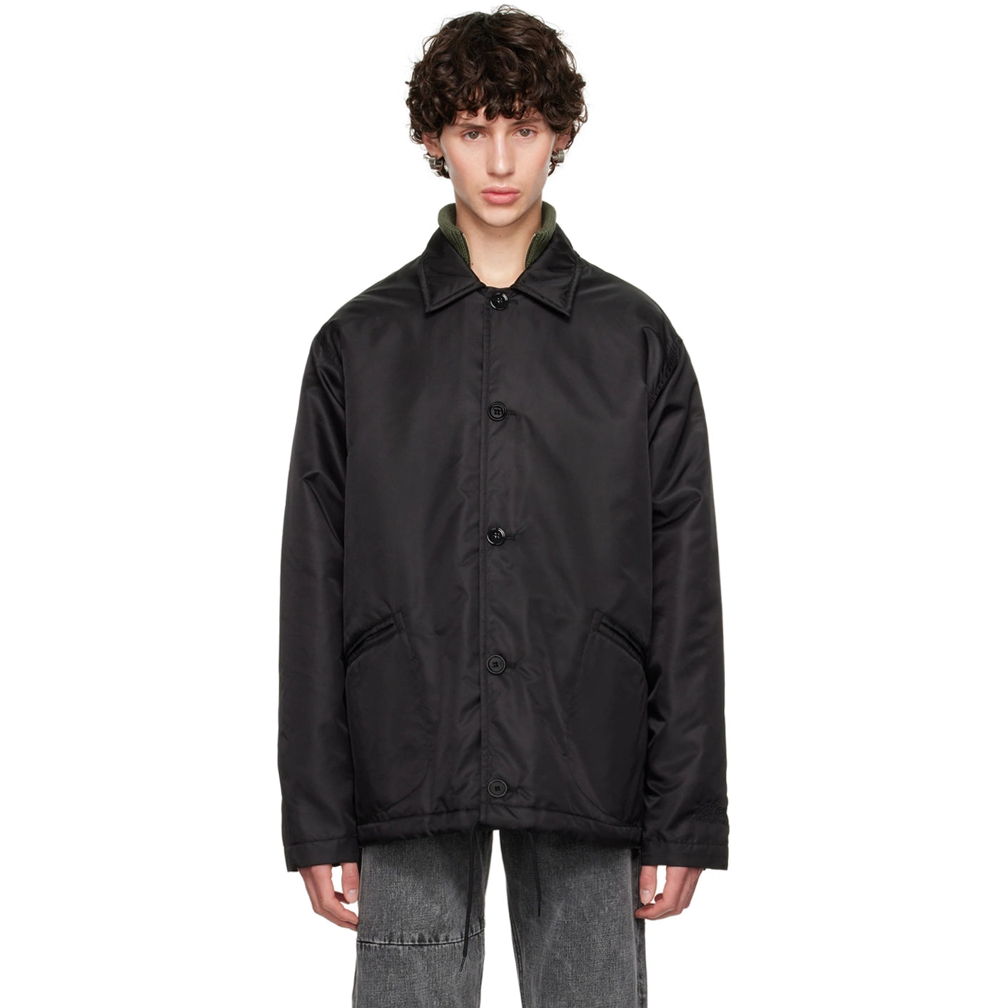 MM6 Maison Margiela Nylon Bomber in Black, size 48 (Fits mens Large)