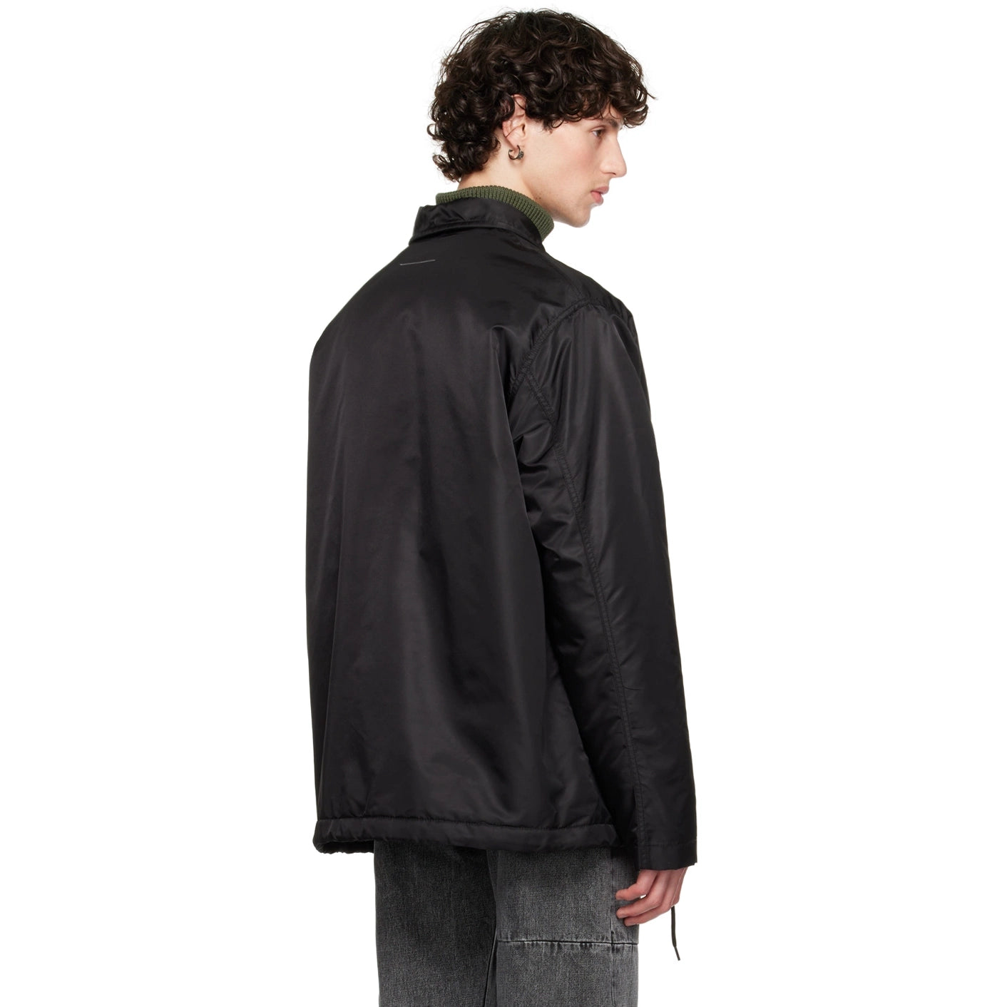 MM6 Maison Margiela Nylon Bomber in Black, size 48 (Fits mens Large)
