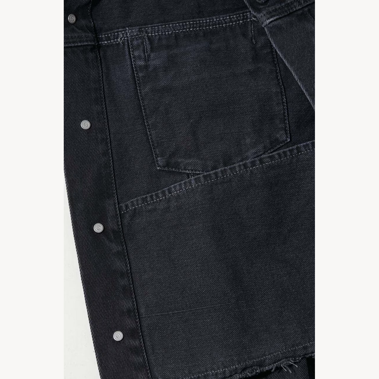 MM6 Maison Margiela Cropped Denim Jacket in Black, size 36