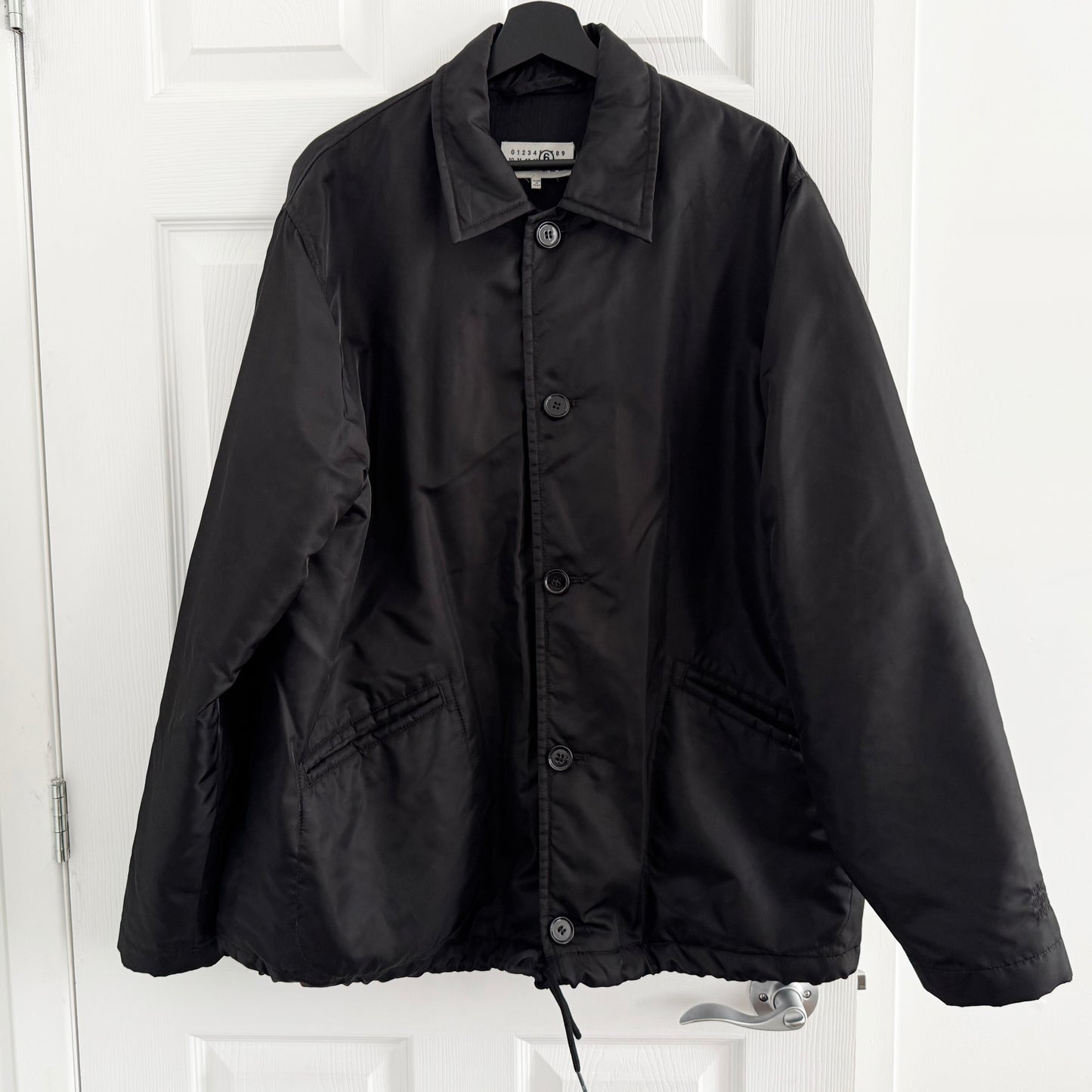 MM6 Maison Margiela Nylon Bomber in Black, size 48 (Fits mens Large)