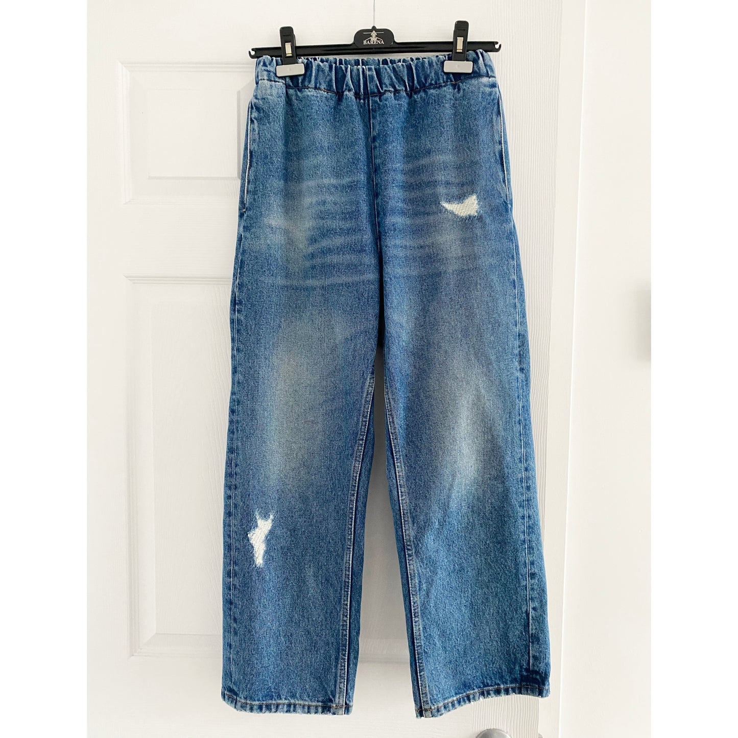 MM6 Gathered Waist Jeans in Blue, size 38IT (like size 2)