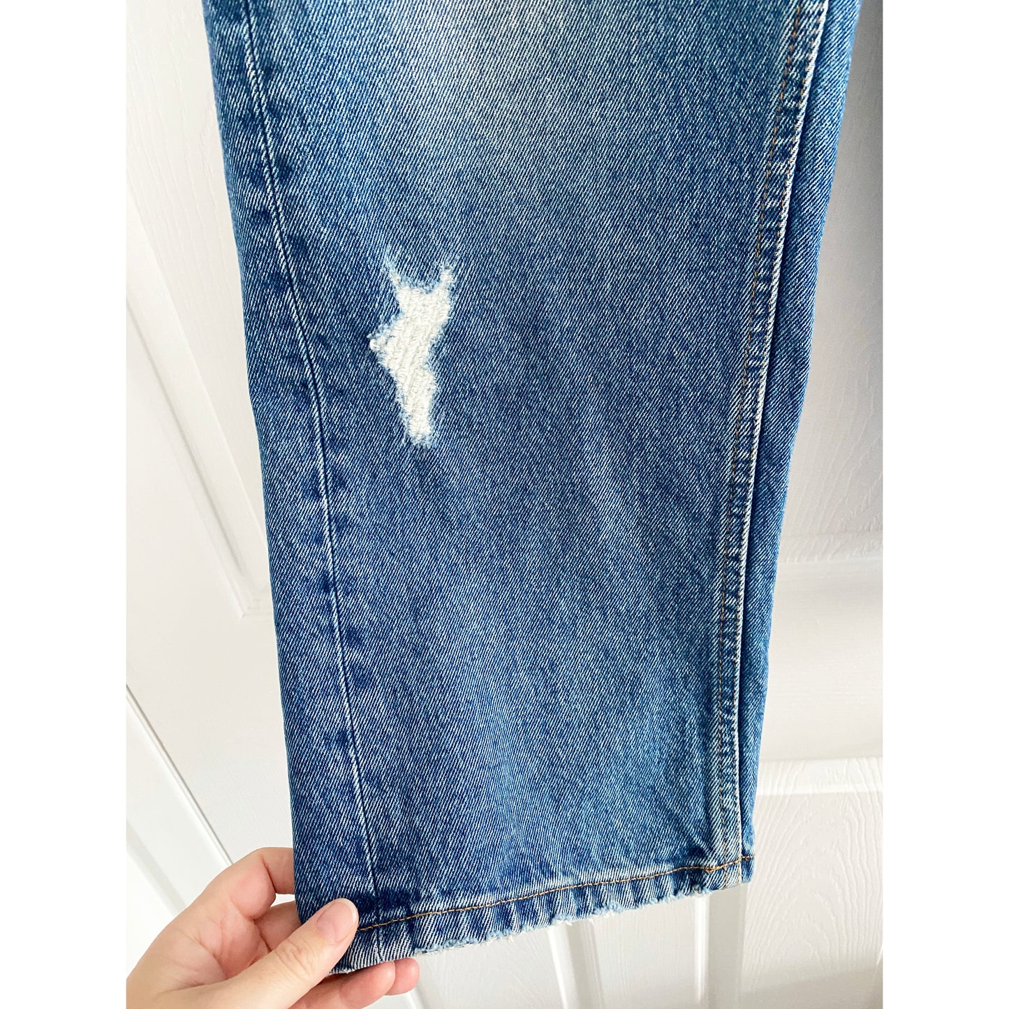 MM6 Gathered Waist Jeans in Blue, size 38IT (like size 2)